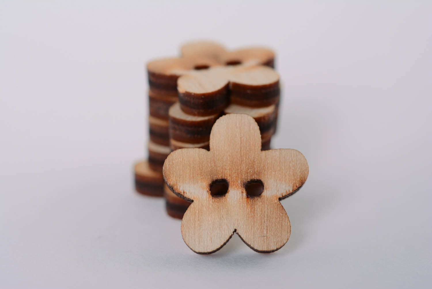 Botones de madera para creatividad Flor foto 5