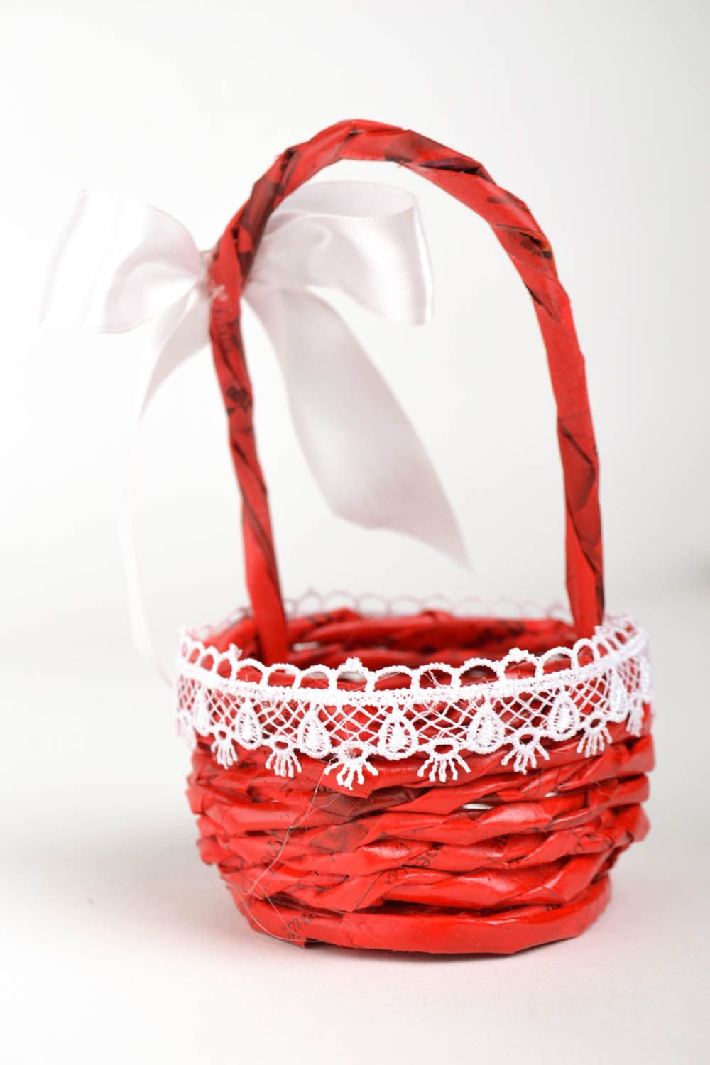 Handmade designer paper basket stylish home decor small decorative basket photo 3