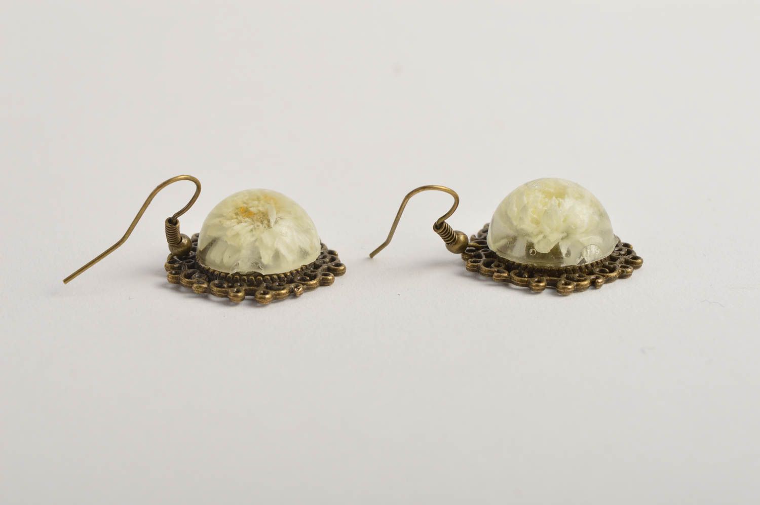 Handmade earrings flower jewelry epoxy resin vintage earrings gifts for girls photo 4