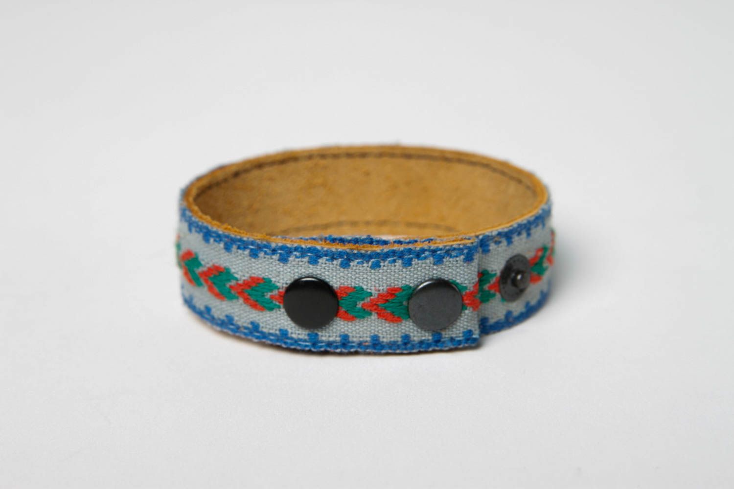 Bracelet fait main Bracelet original motif ethnique Accessoire en cuir photo 5