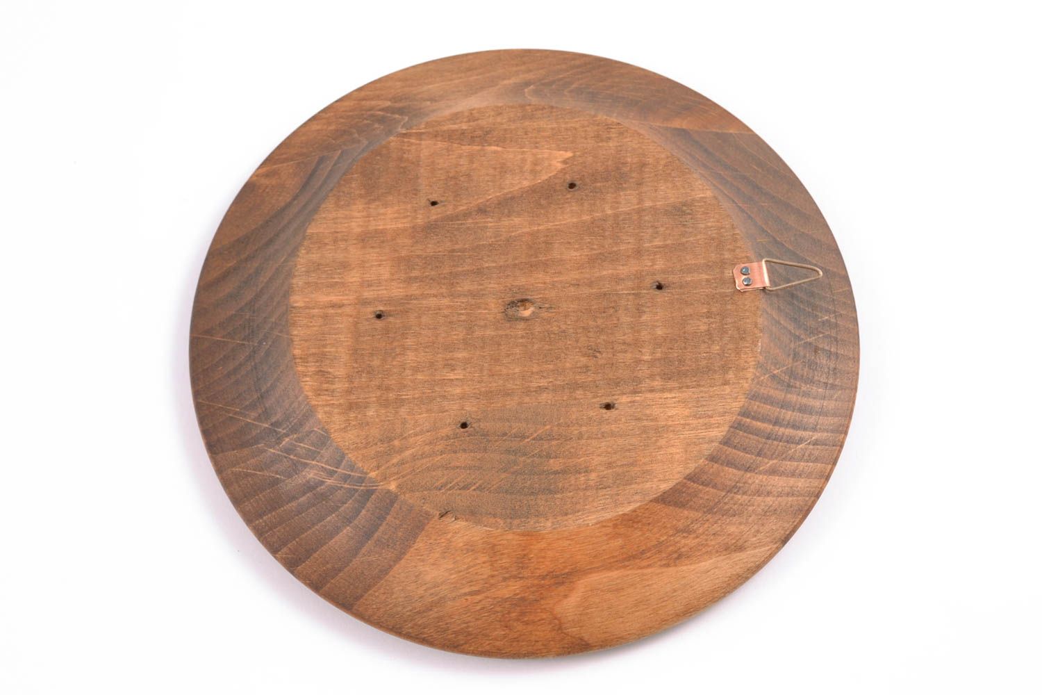 Настенная тарелка из дерева резная с инкрустацией бакунтами фото 4