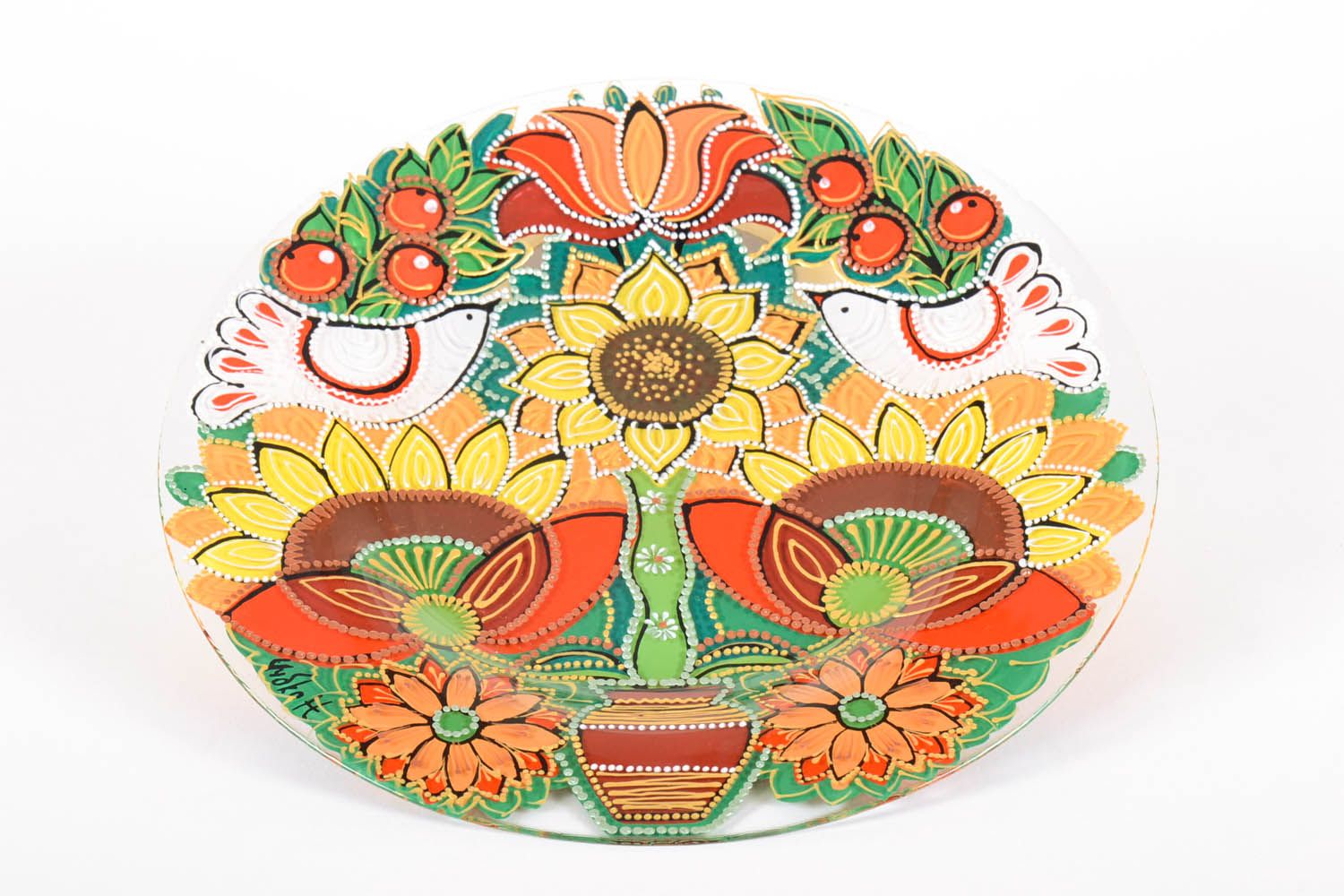 Decorative plate with sunflowers  photo 2