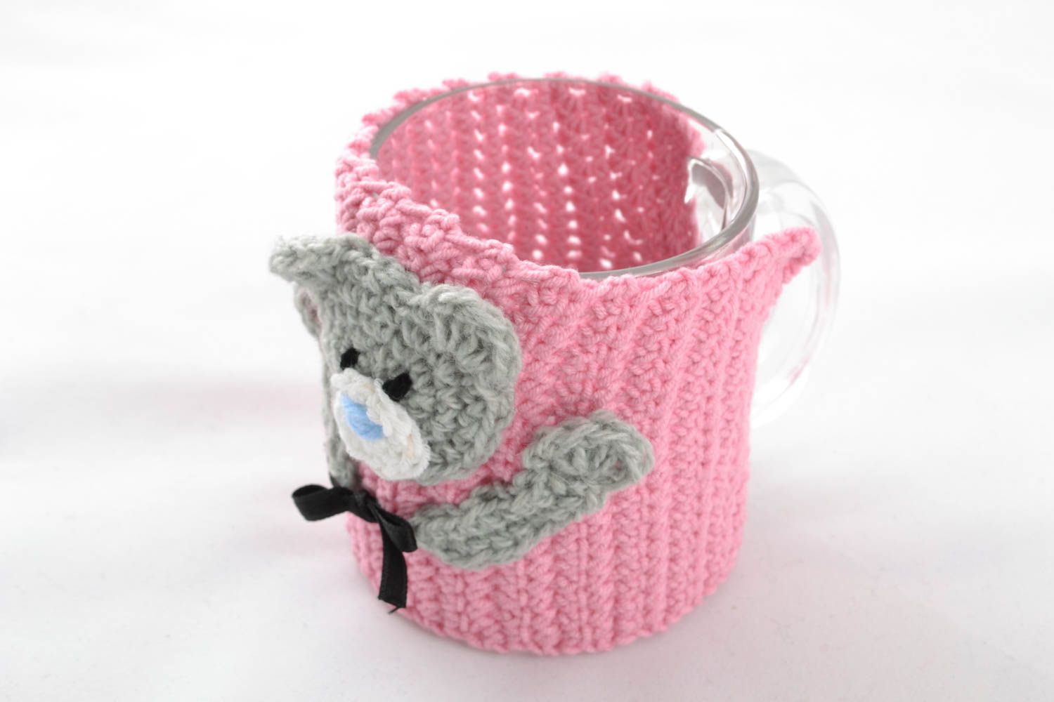 Housse pour mug tricot rose photo 5