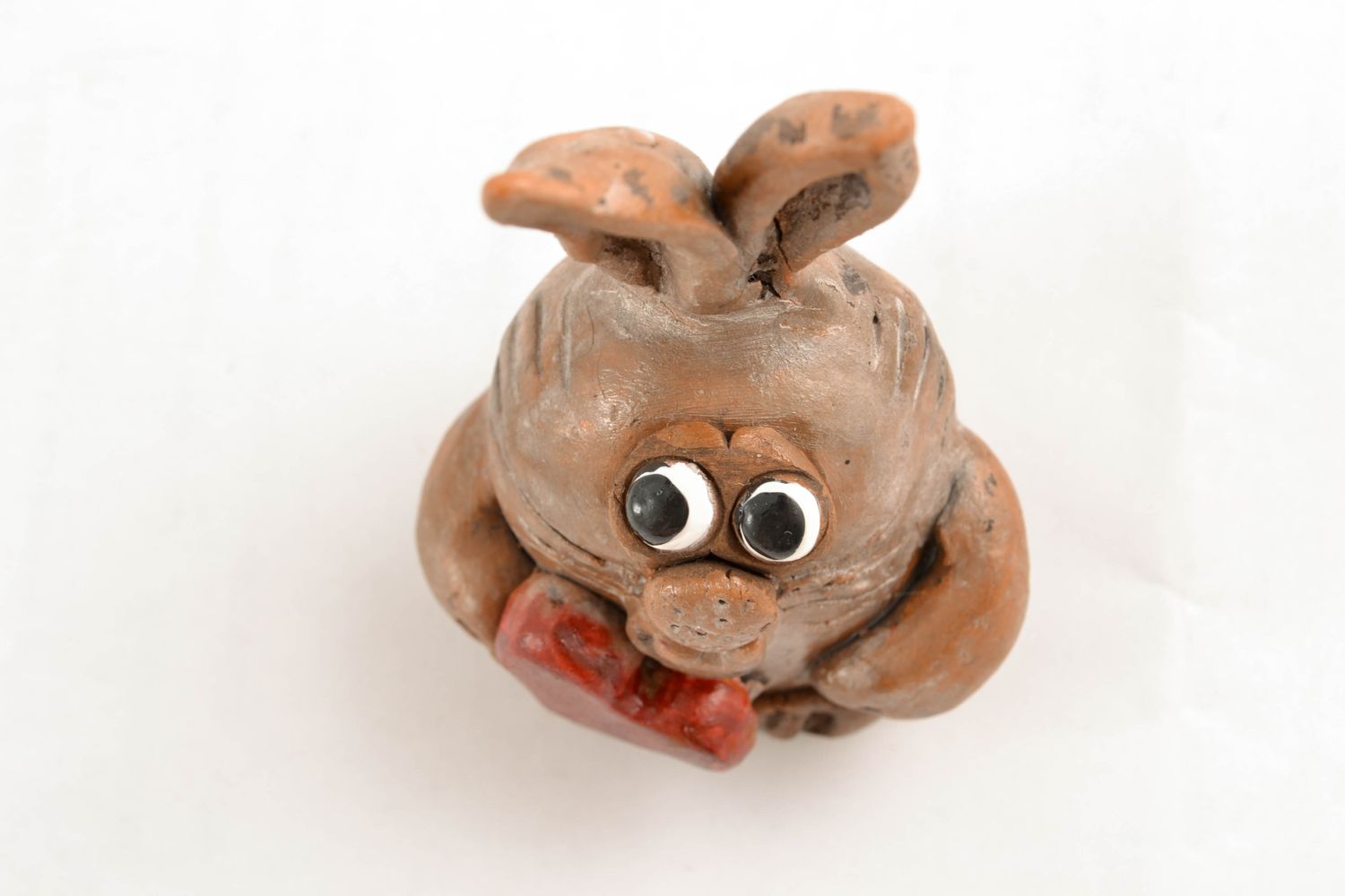 Handmade clay statuette Hare photo 3