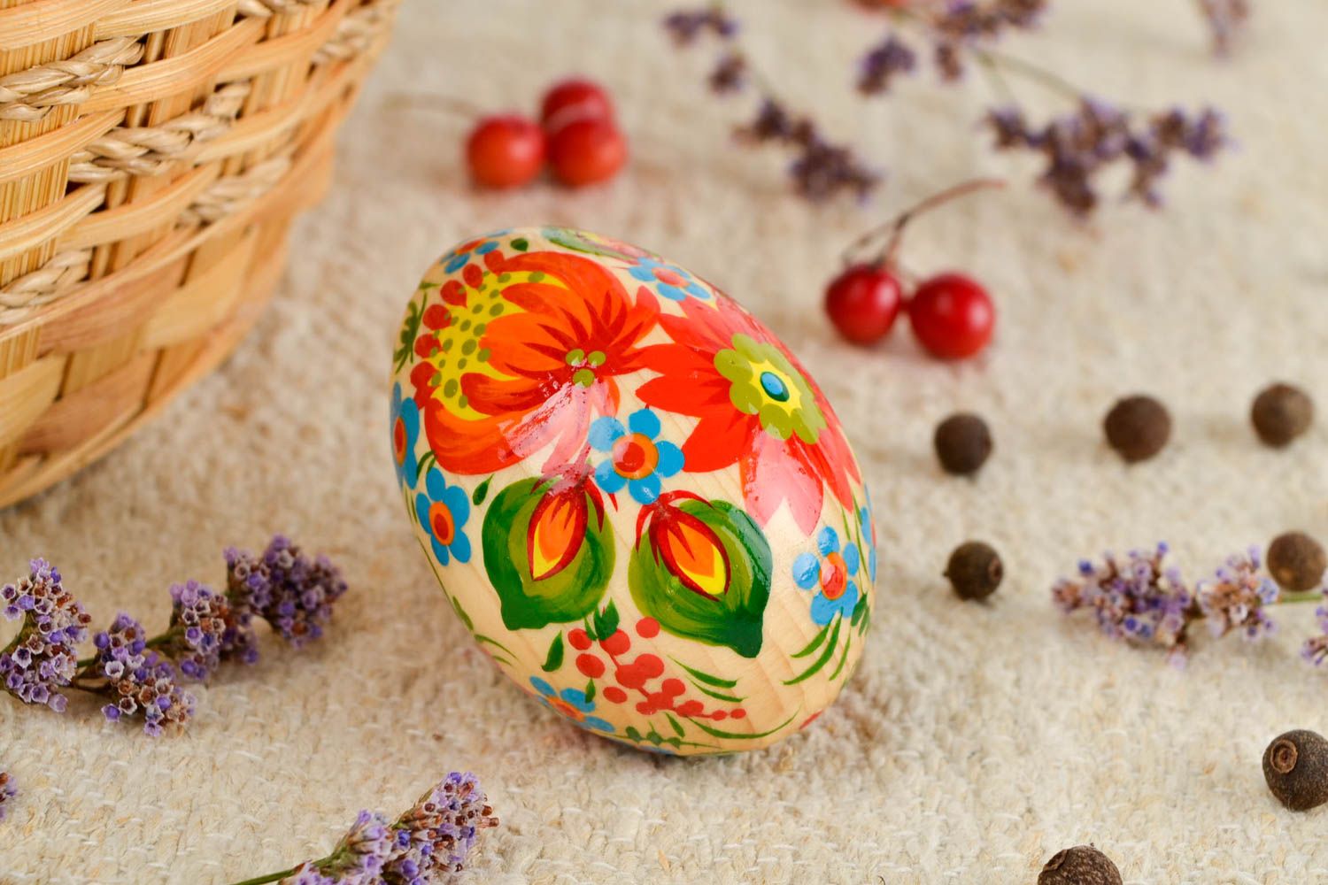 Huevo decorado pintado a mano artesanal decoración de interior regalo original  foto 1