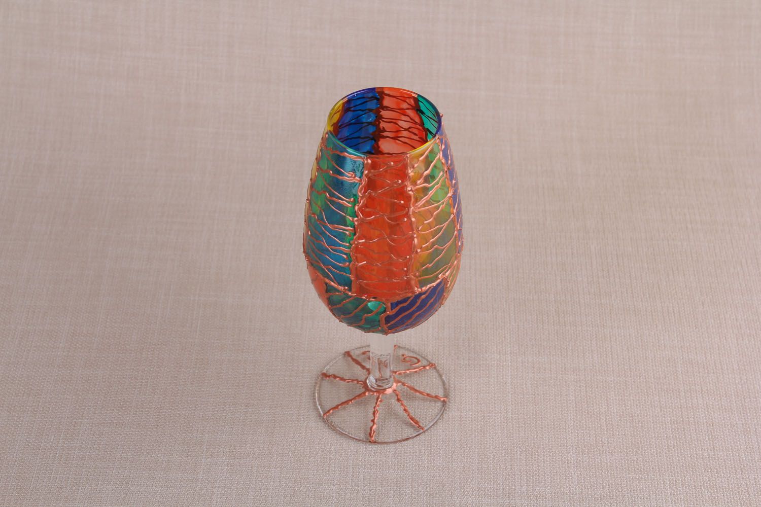 Wine glass with stained glass painting photo 2