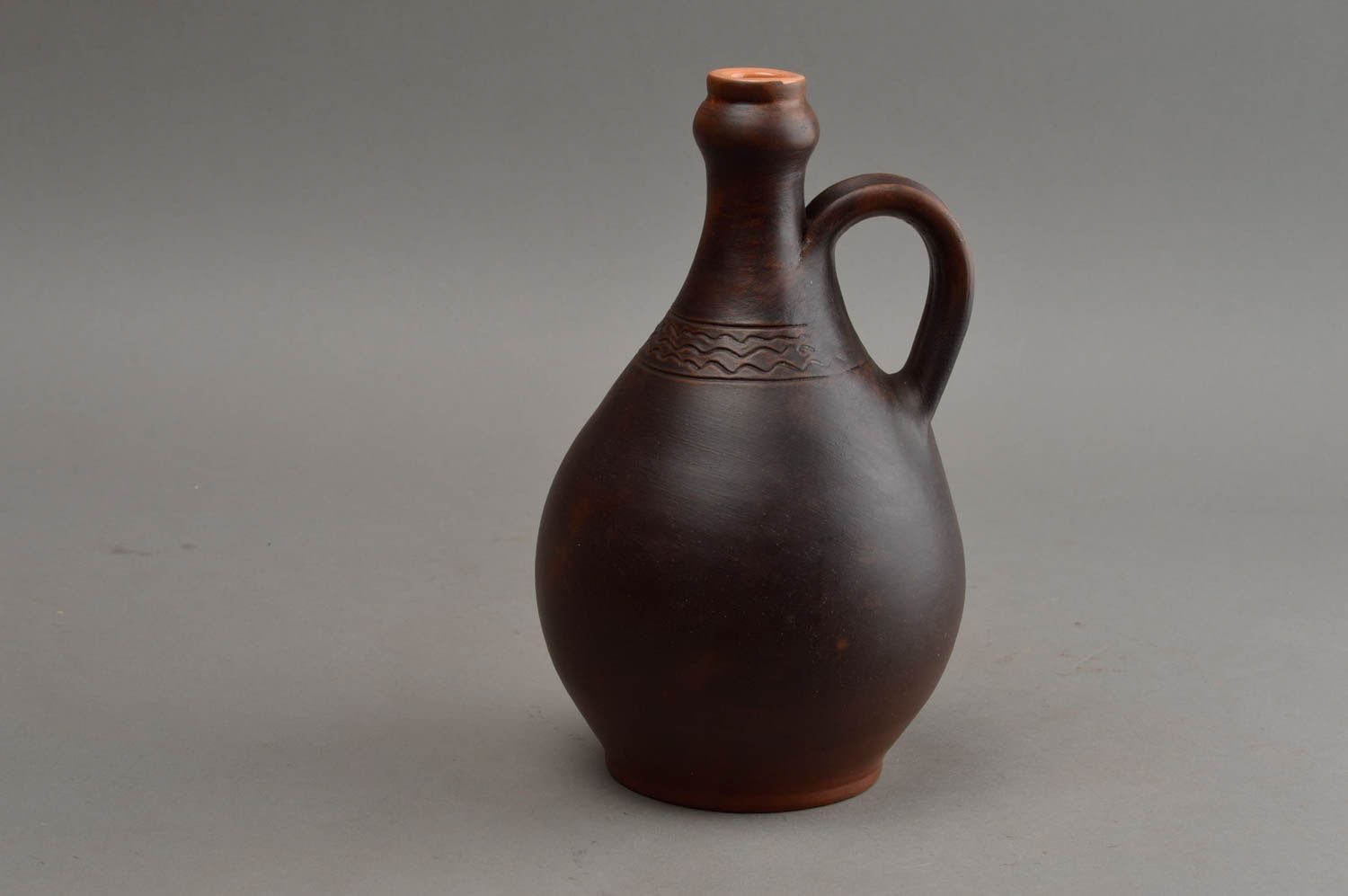 Botella de cerámica marrón hecha a mano ceramica de cocina regalo original foto 7