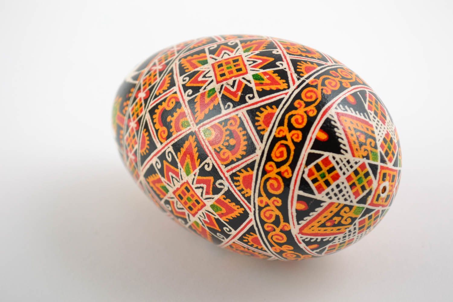 Easter egg painted with acrylic dyes handmade pysanka beautiful goose egg photo 5