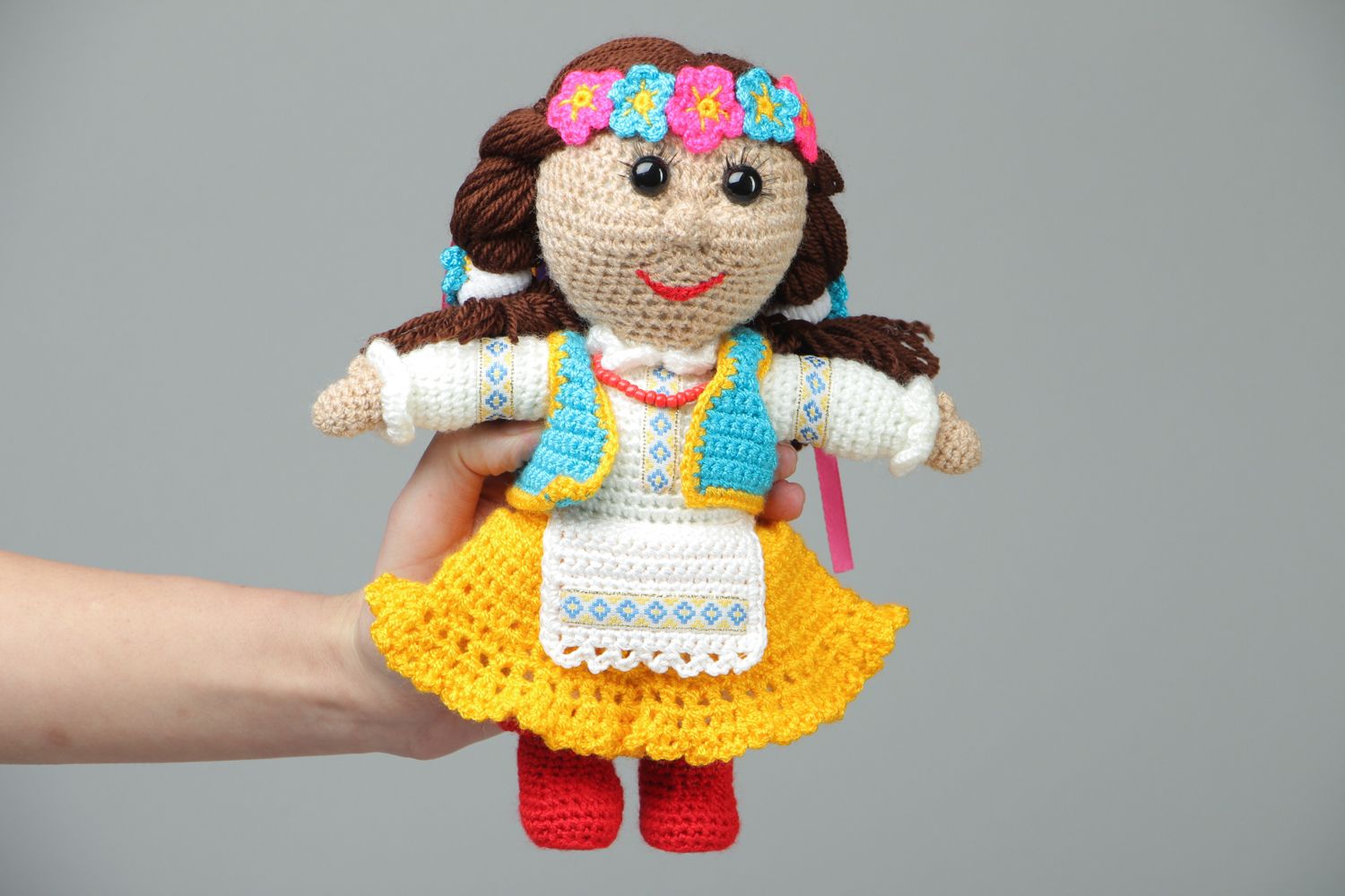 Игрушка кукла вязаная ручной работы  фото 4
