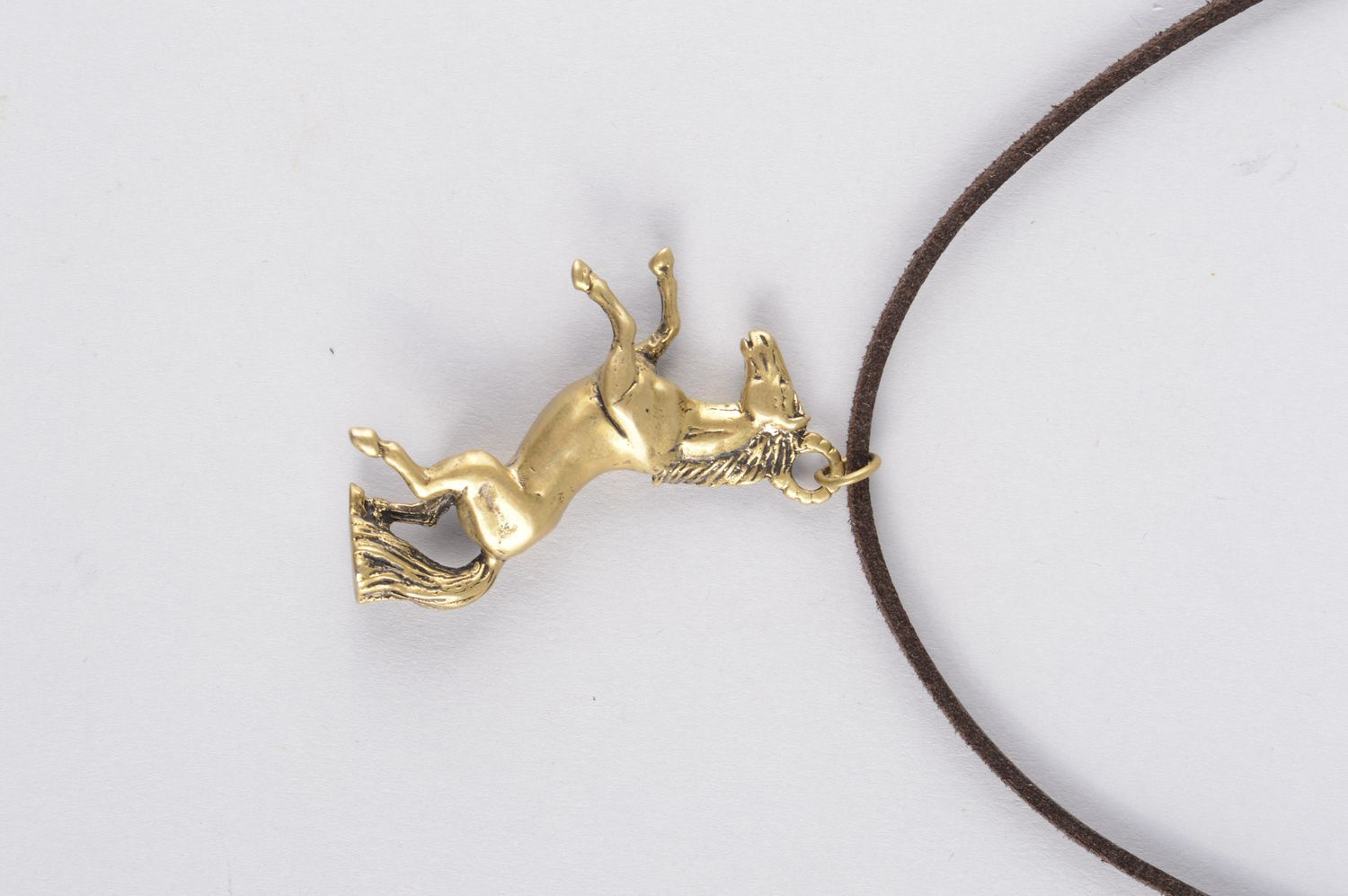 Handmade accessories bronze necklace metal pendant bronze jewelry horse pendant photo 5