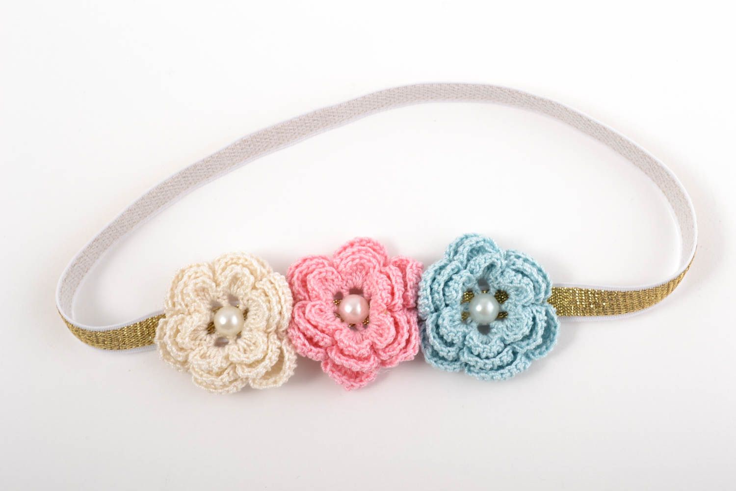 Handgemachter Schmuck Haarband bunt Haar Schmuck Accessoire für Haare mit Blumen foto 5
