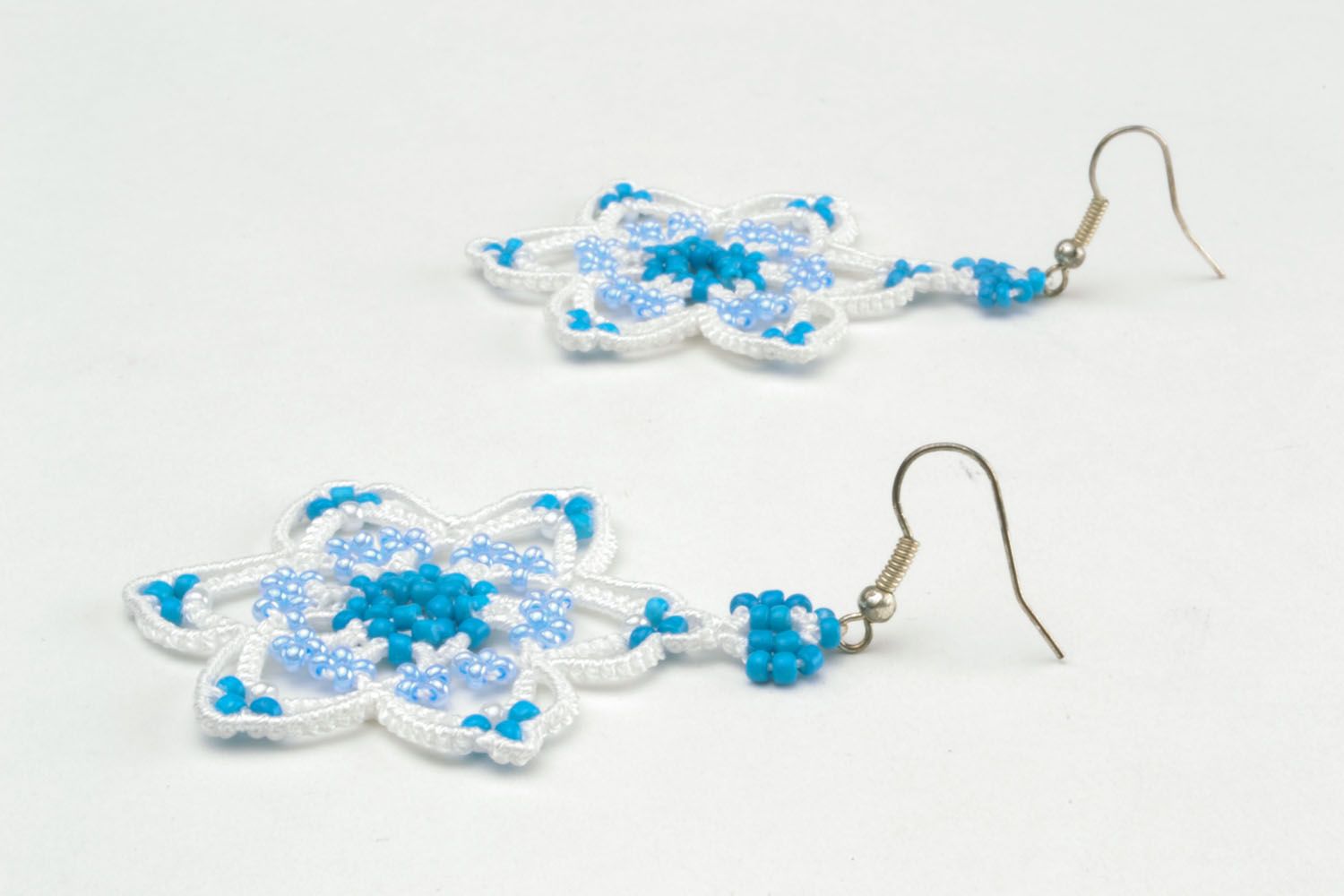 Crocheted handmade earrings photo 2
