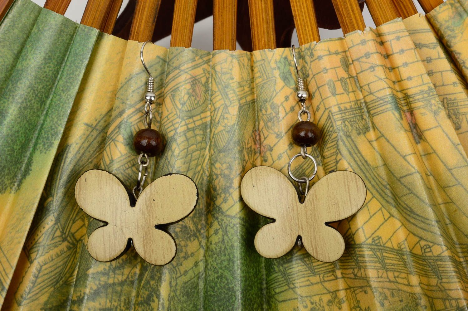 Handmade earrings dangling earrings designer jewelry butterfly earrings photo 1