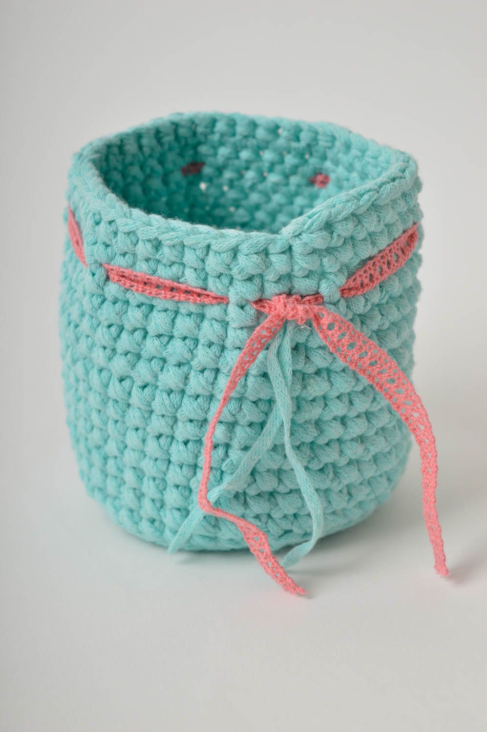 Porta vaso en crochet artesanal accesorio de cocina regalo original para mujer foto 2