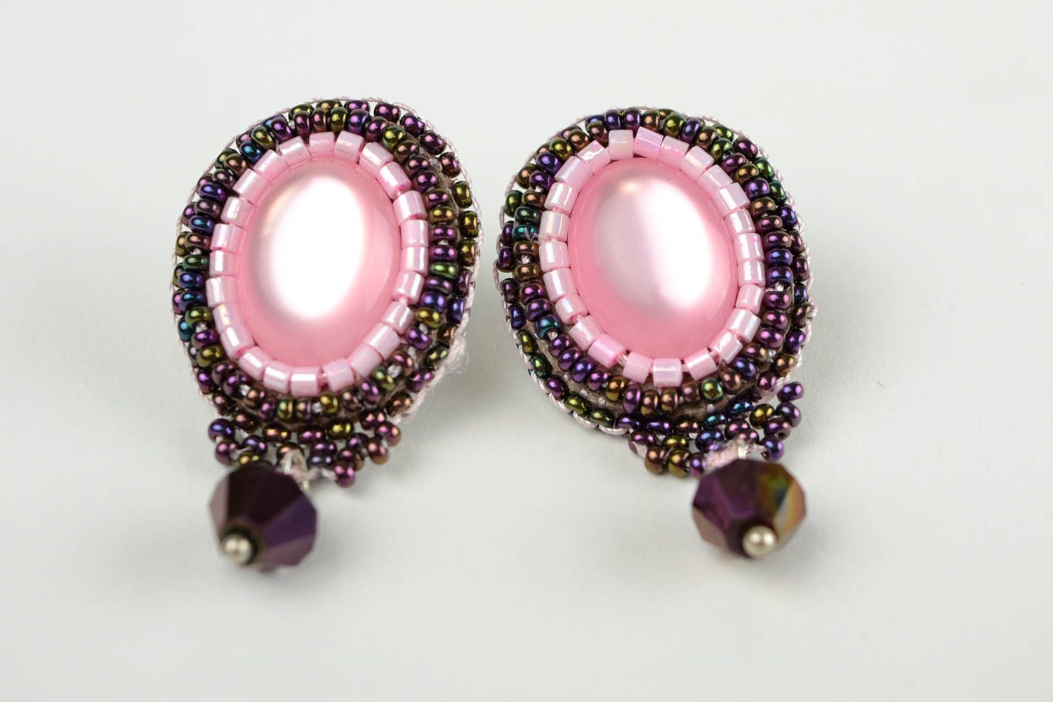 Handgemachte Ohrringe in Rosa Glasperlen schöner Schmuck Juwelier Modeschmuck foto 3