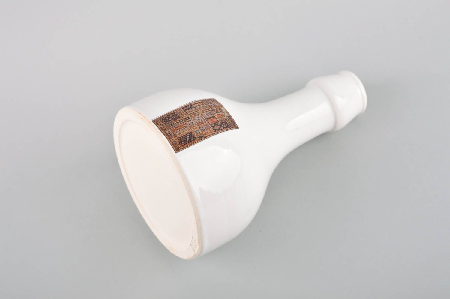 Beautiful unusual candlestick designer ceramic decor handmade white accessories photo 5
