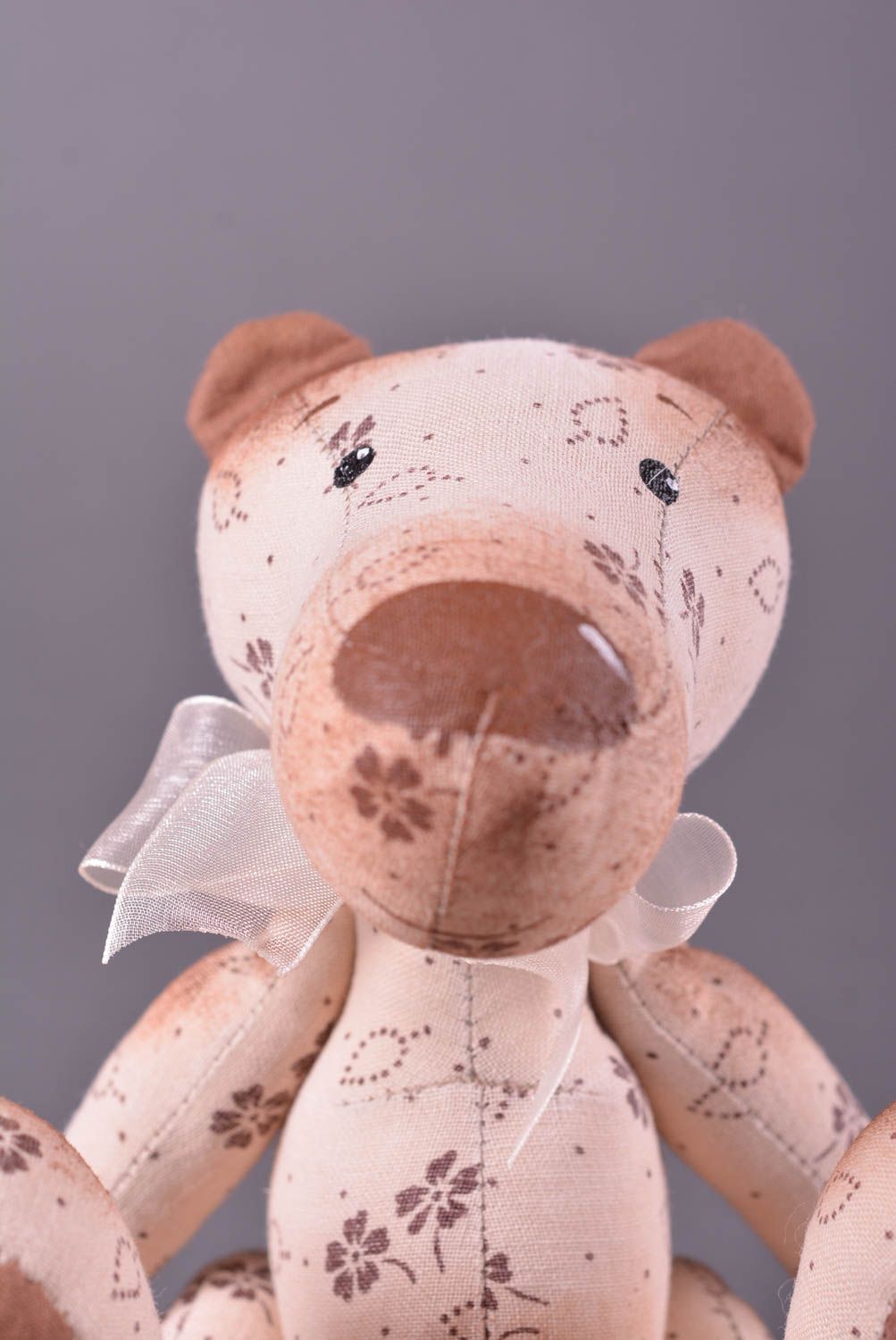 Игрушка животное ручной работы подарок ребенку мягкая игрушка в виде мишки фото 3