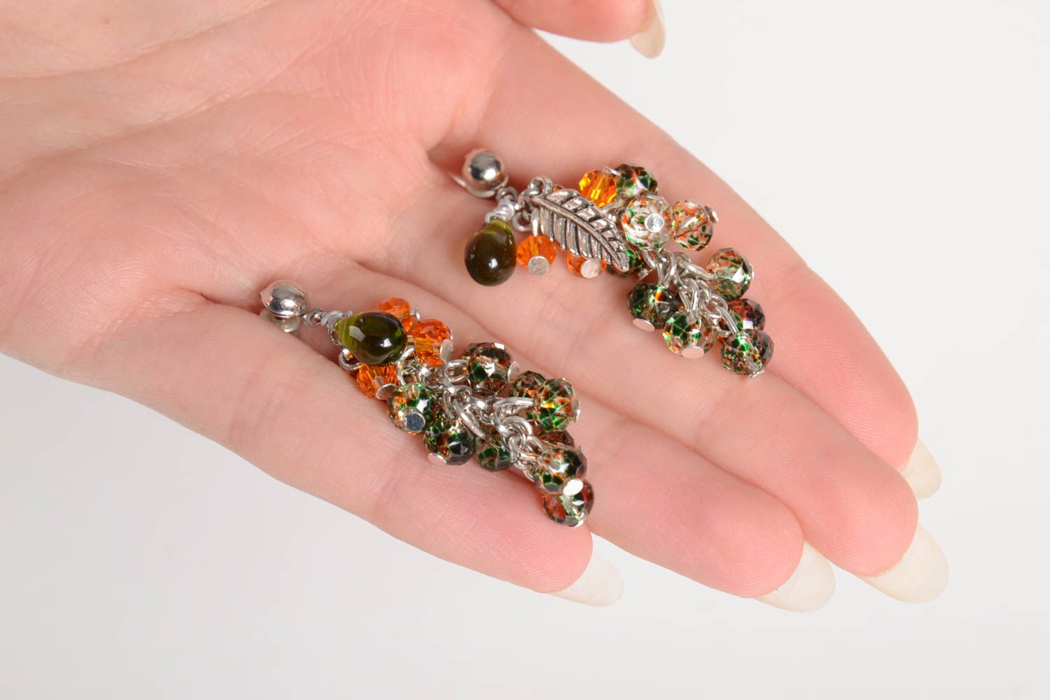 Cute handmade beaded earrings crystal earrings cool accessories for girls photo 4