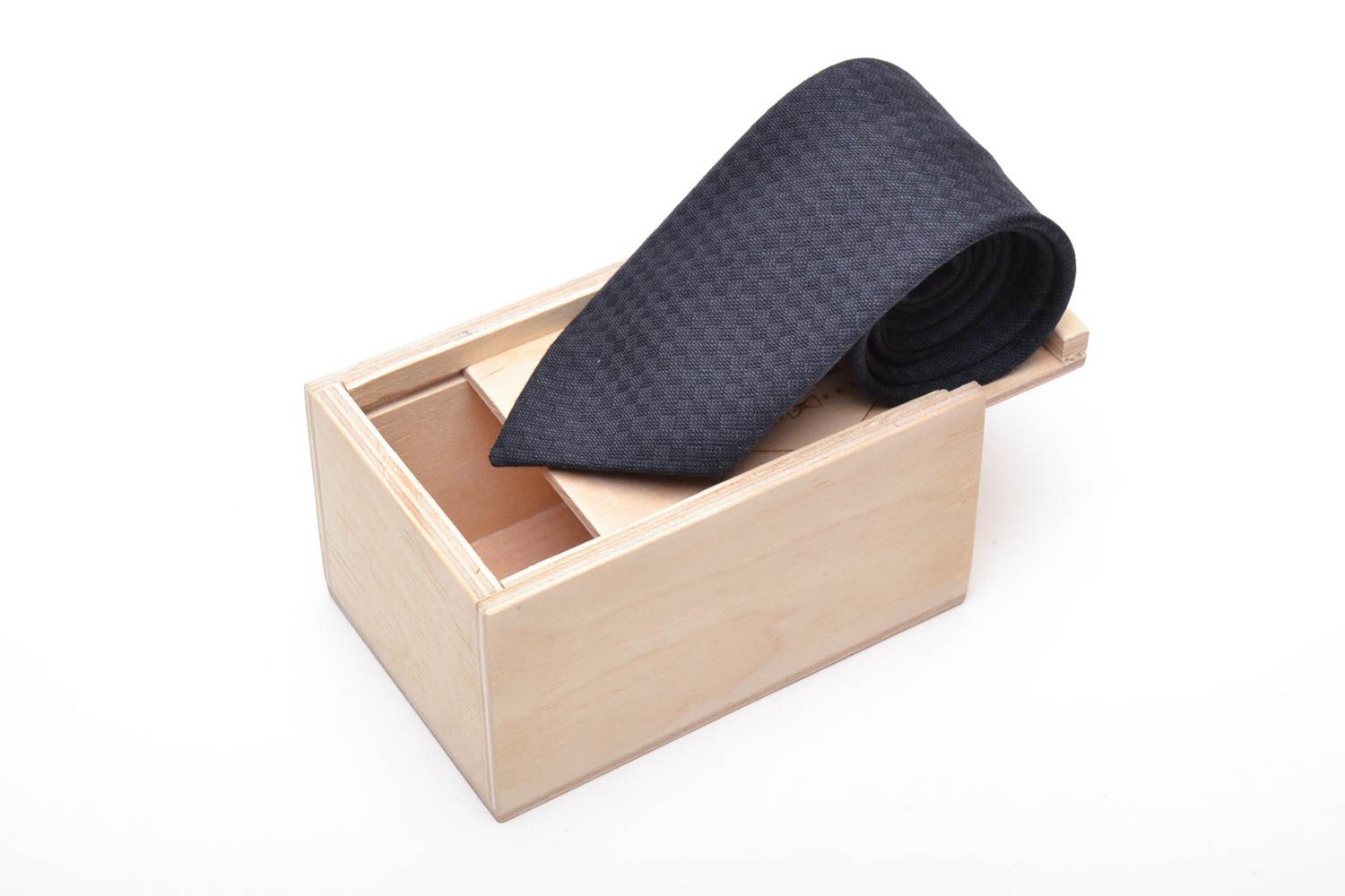 Cravate noire en tissu faite main photo 3