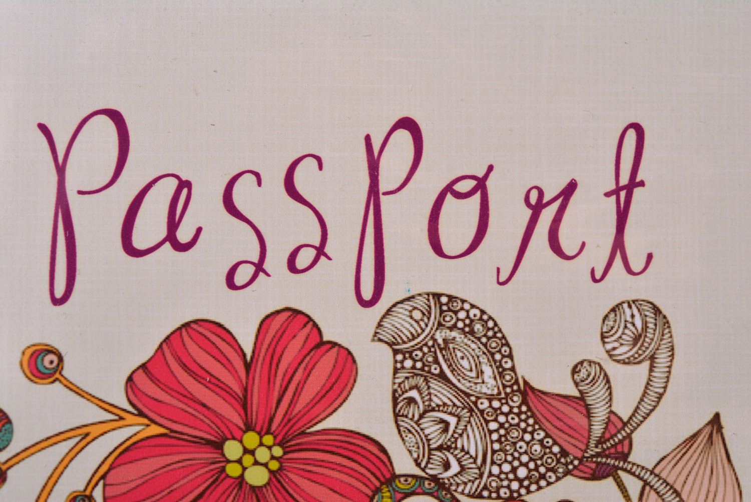 Porte-passeport fait main Couvre passeport avec fleurs Cadeau original photo 3