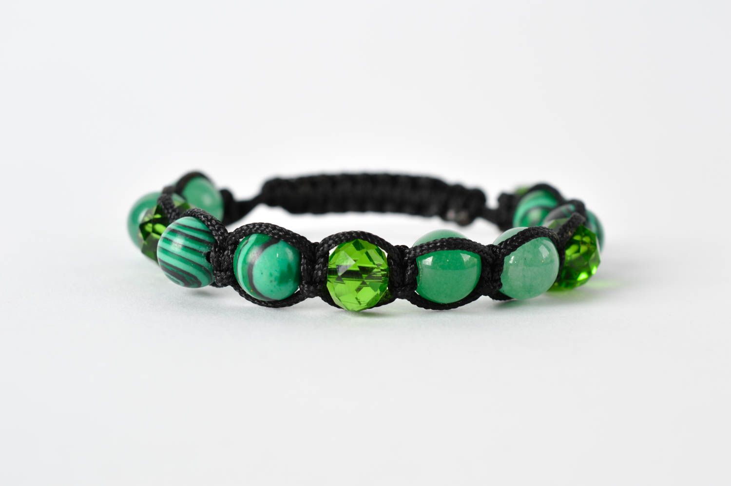 Stylish handmade gemstone bead bracelet woven cord bracelet gifts for her photo 4