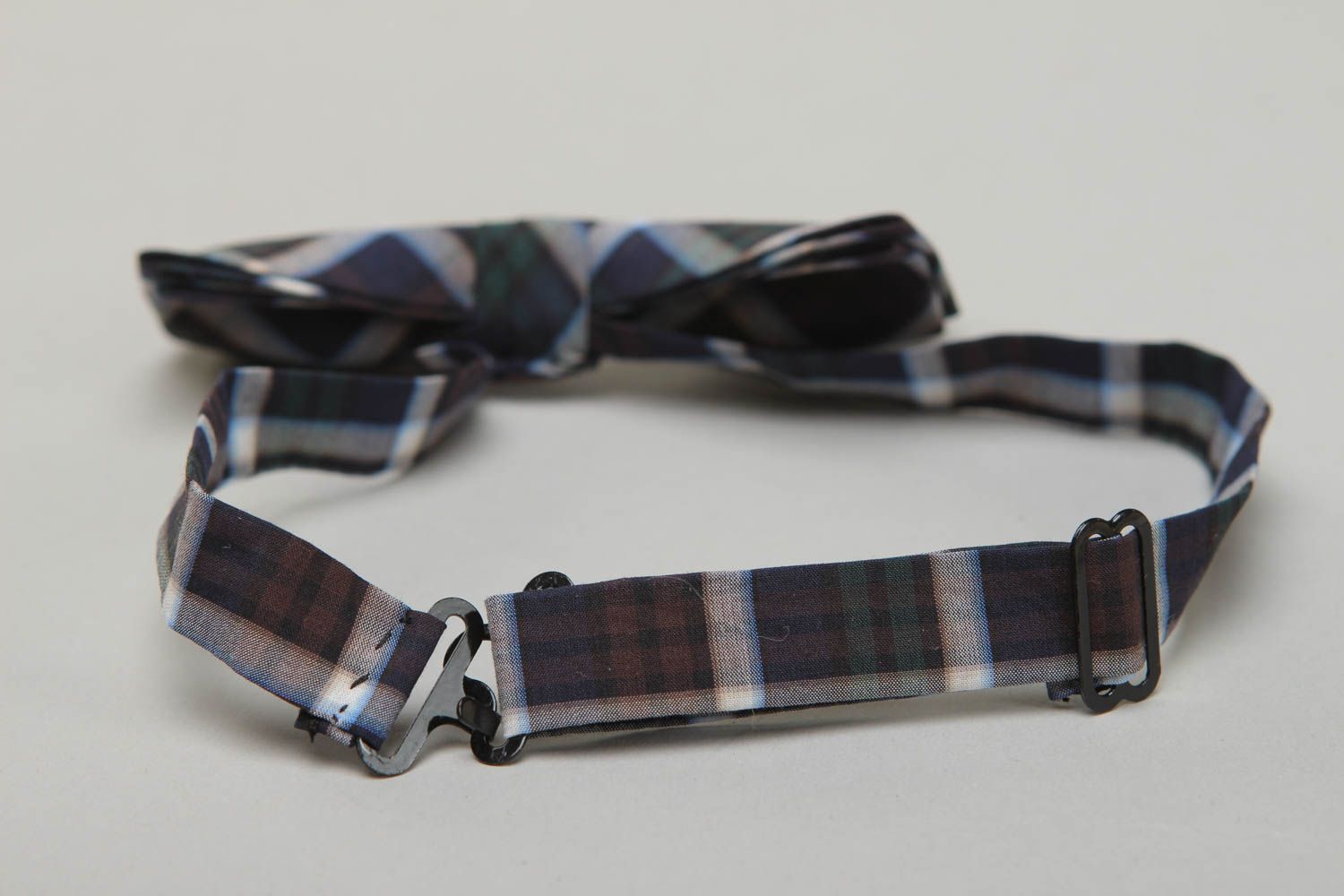 Checkered cotton bow tie photo 3