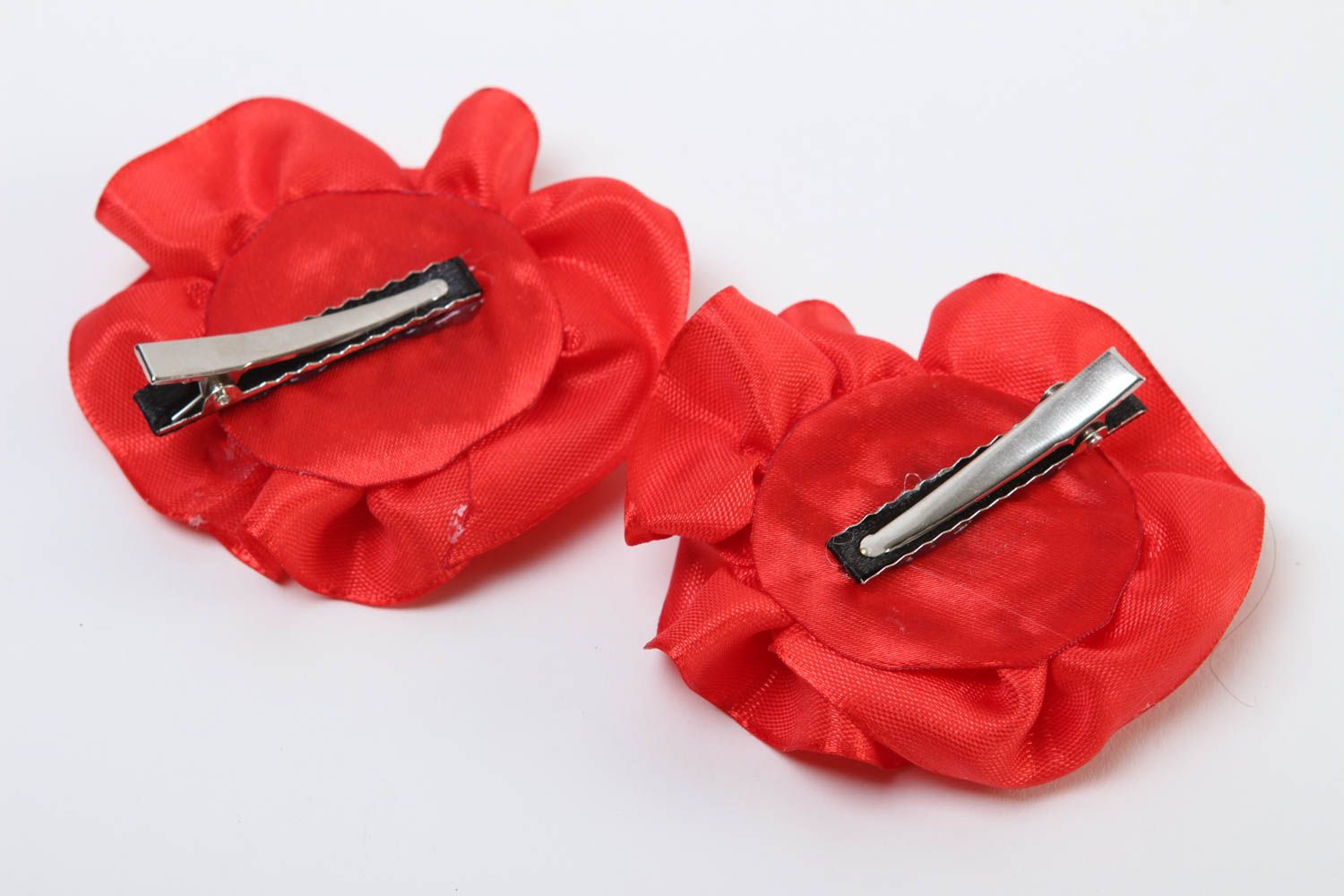 Blume Haarspangen 2 handgemachter Schmuck Accessoires für Mädchen Mohnblumen foto 4
