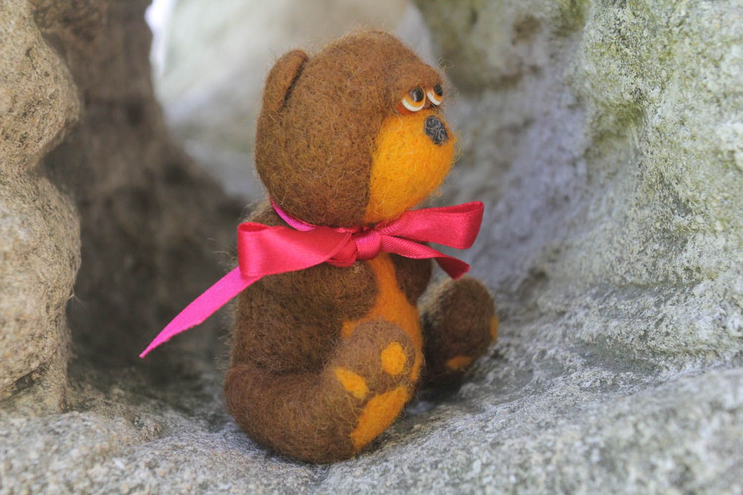 Soft toy made of wool Little Bear photo 1