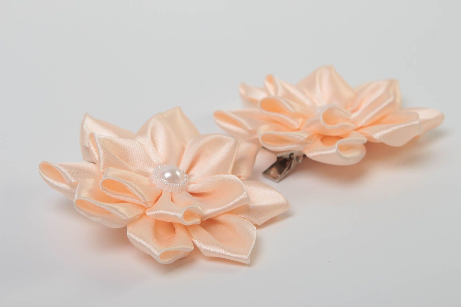 Handmade hair accessories set of 2 flower hair clips baby hair accessories photo 3