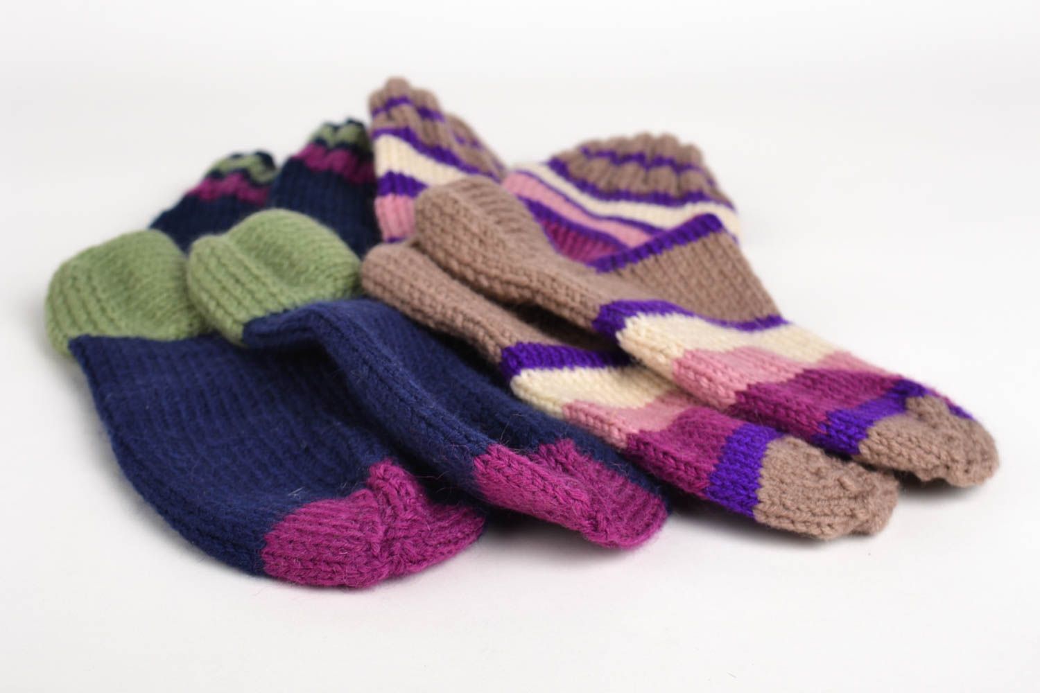 Knitted socks handmade woolen socks winter clothing 2 pairs womens woolen socks photo 4