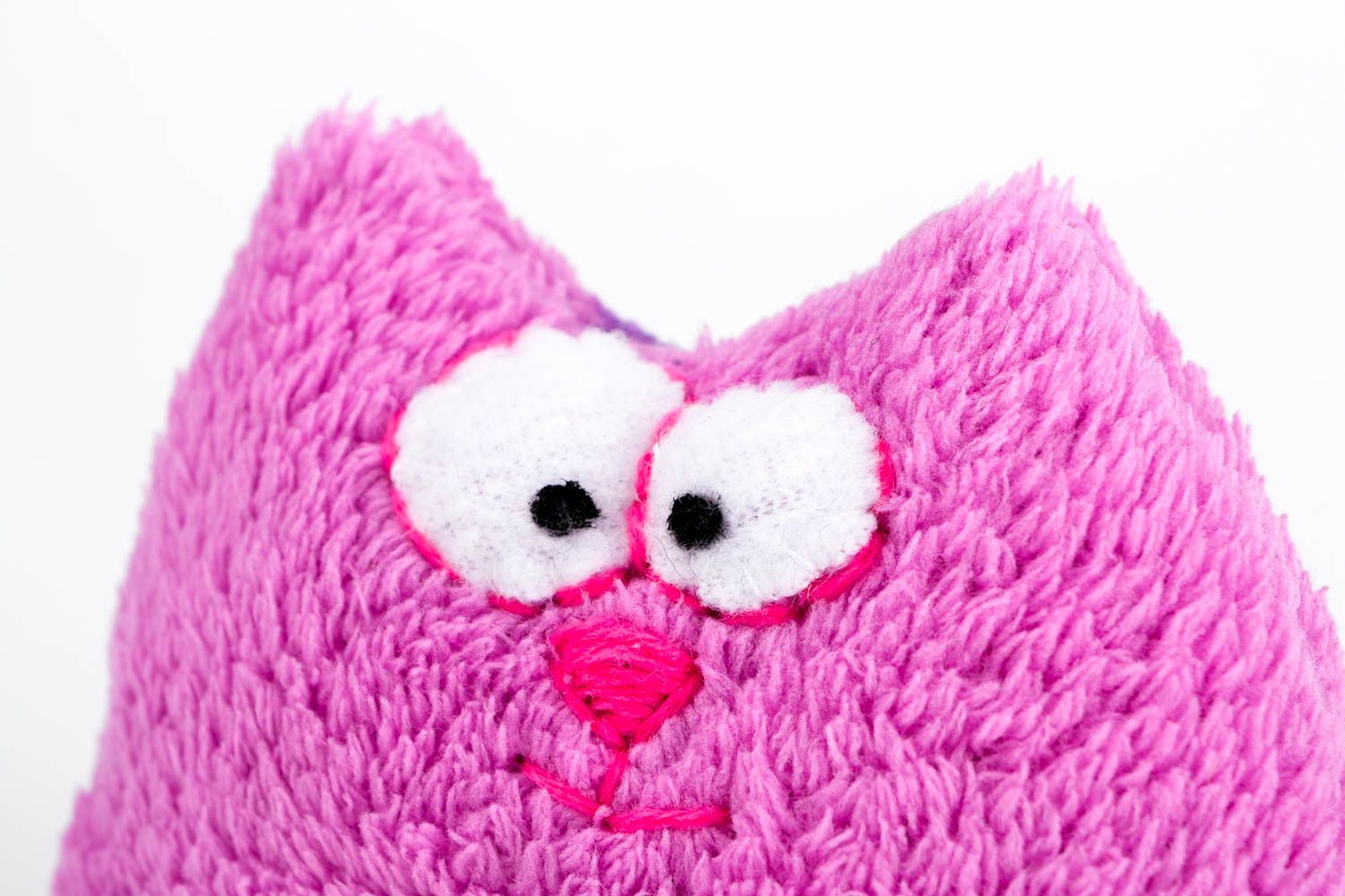 Игрушка кот ручной работы детская игрушка розовая мягкая игрушка пушистая фото 4