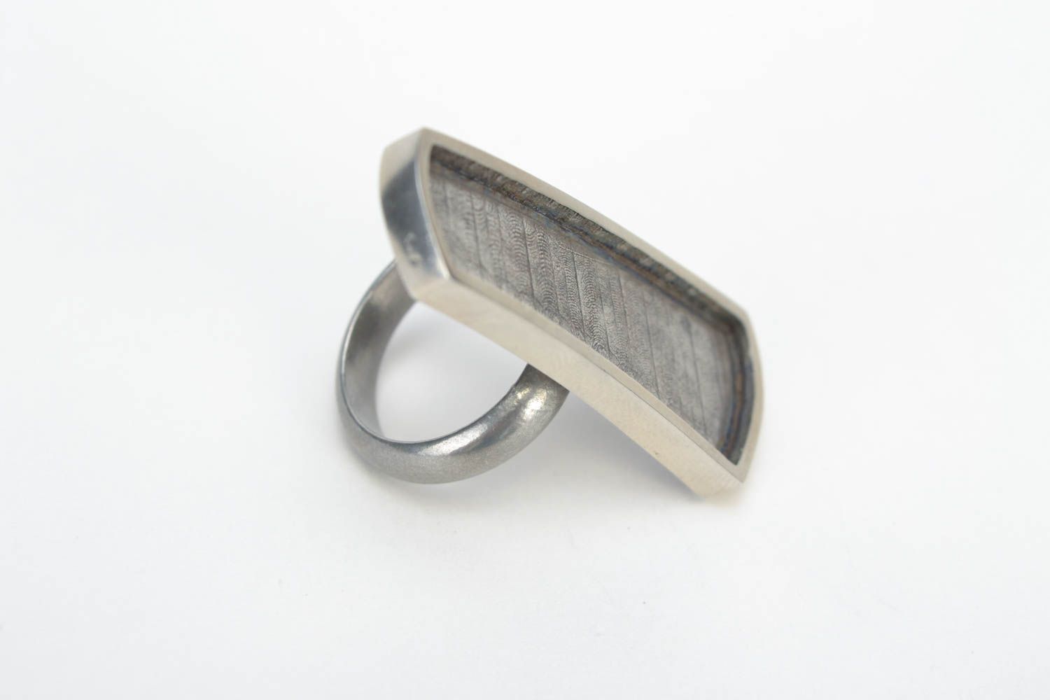 Blank for jewelery creation of unusual shape metal ring handmade bijouterie  photo 2