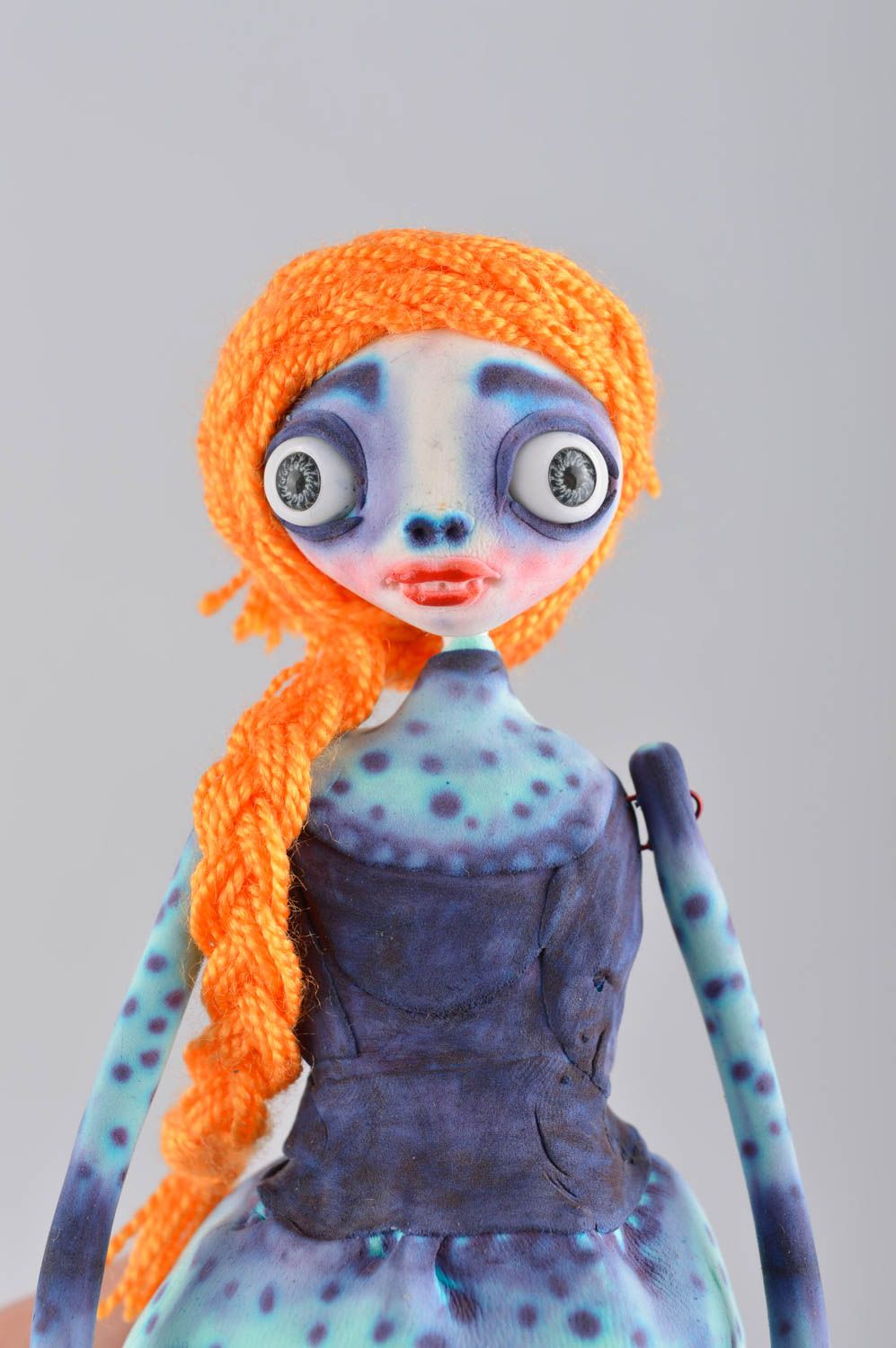 Авторская кукла игрушка ручной работы дизайнерская кукла зомби глиняная фото 2