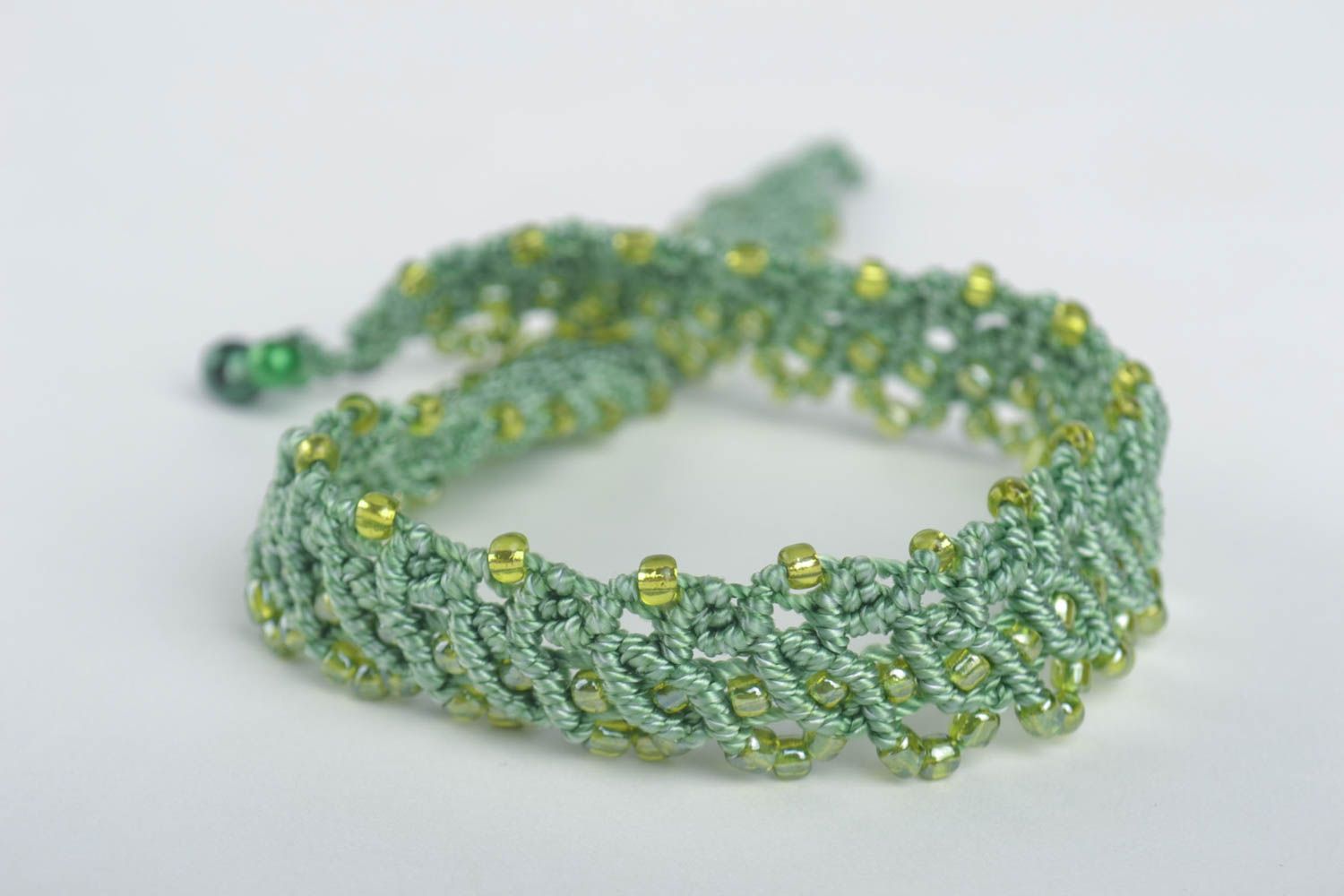 Handmade Damen Collier grün Modeschmuck Halskette Accessoire für Frauen  foto 3