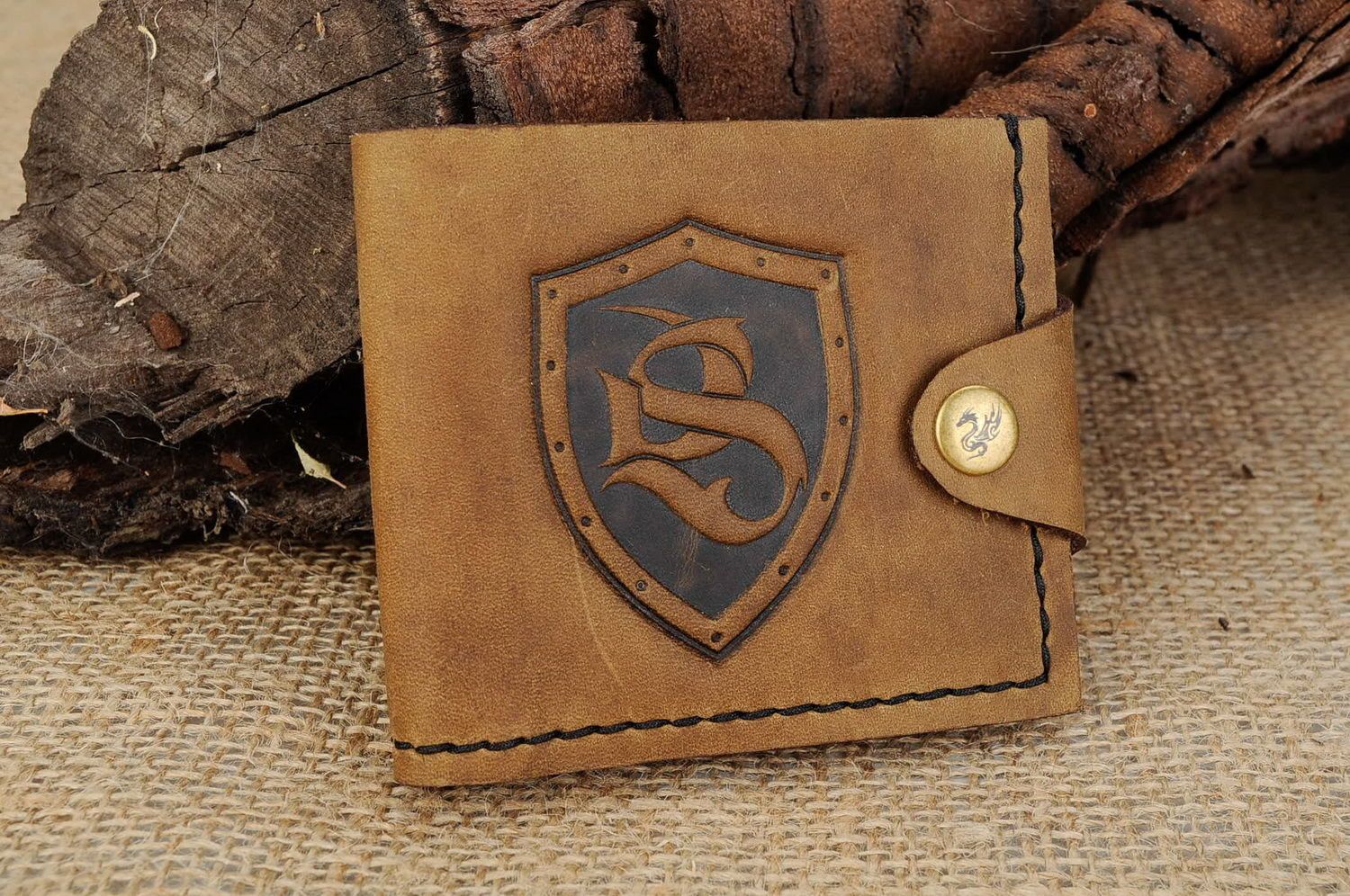 Men's wallet made of genuine leather Dragon photo 1