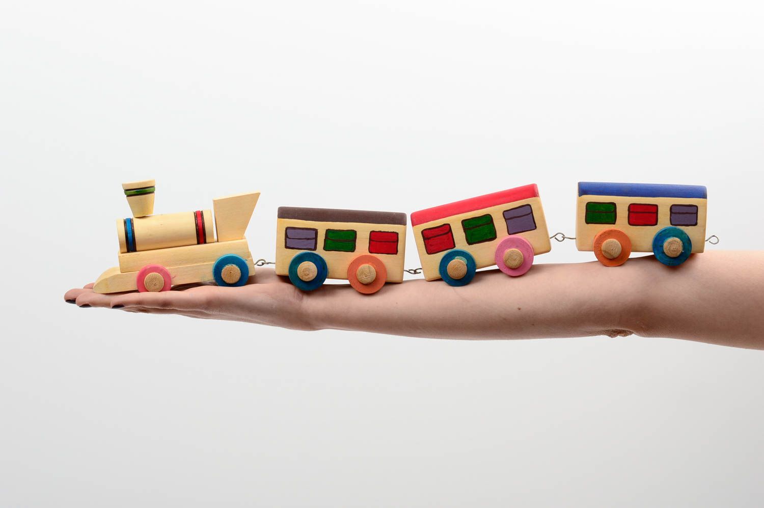 Wooden toy train handmade toy wooden toys for kids gifts for baby boy home decor photo 5
