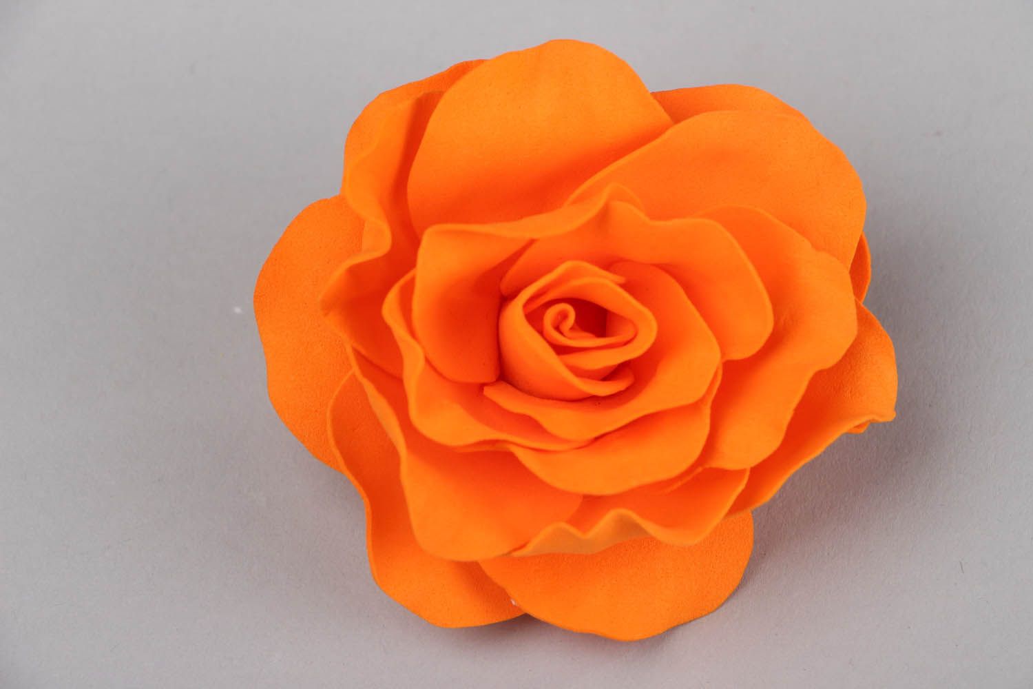 Brosche Haarspange Orange Rose foto 1