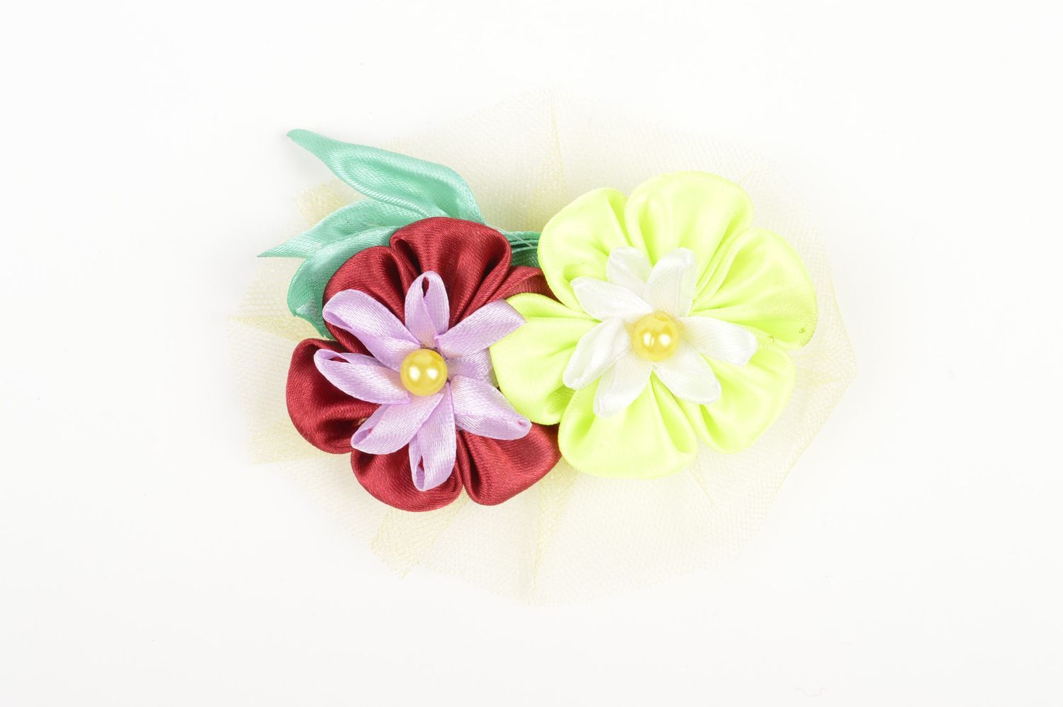 Handmade hair accessory hair clip flowers for hair hair jewelry unique gifts photo 4