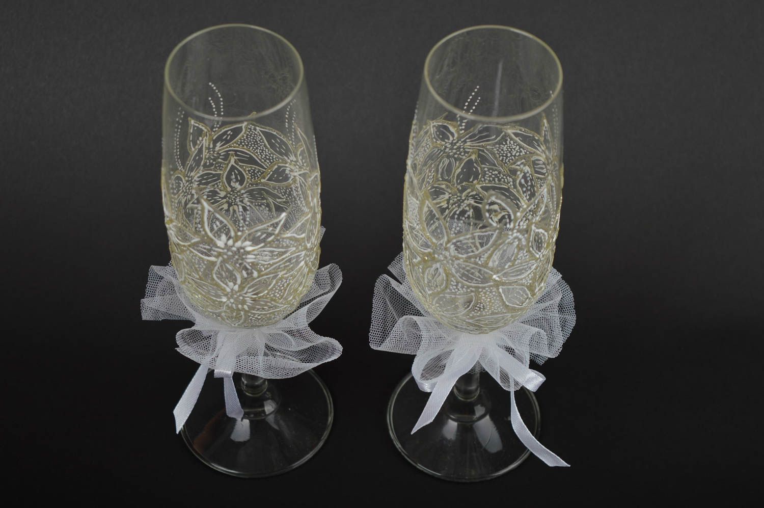 Бокалы ручной работы фужеры для шампанского бокалы из стекла красивая посуда фото 3