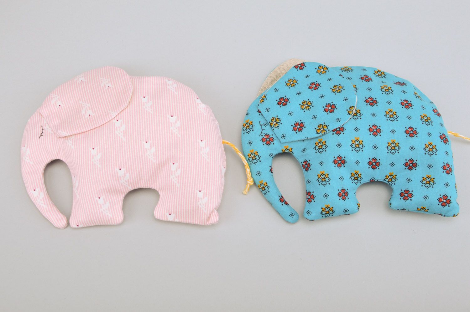 Set of handmade soft toys heating pads with cherry pits Elephants 2 items photo 1