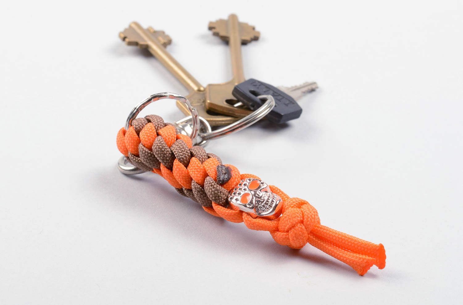 Handmade accessory for keys stylish present for men unusual paracord keychain photo 1