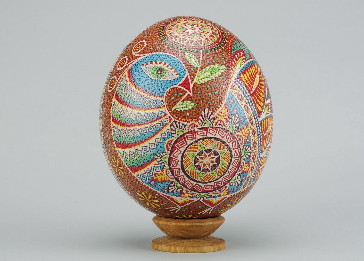 Painted ostrich egg Birds of happiness photo 3
