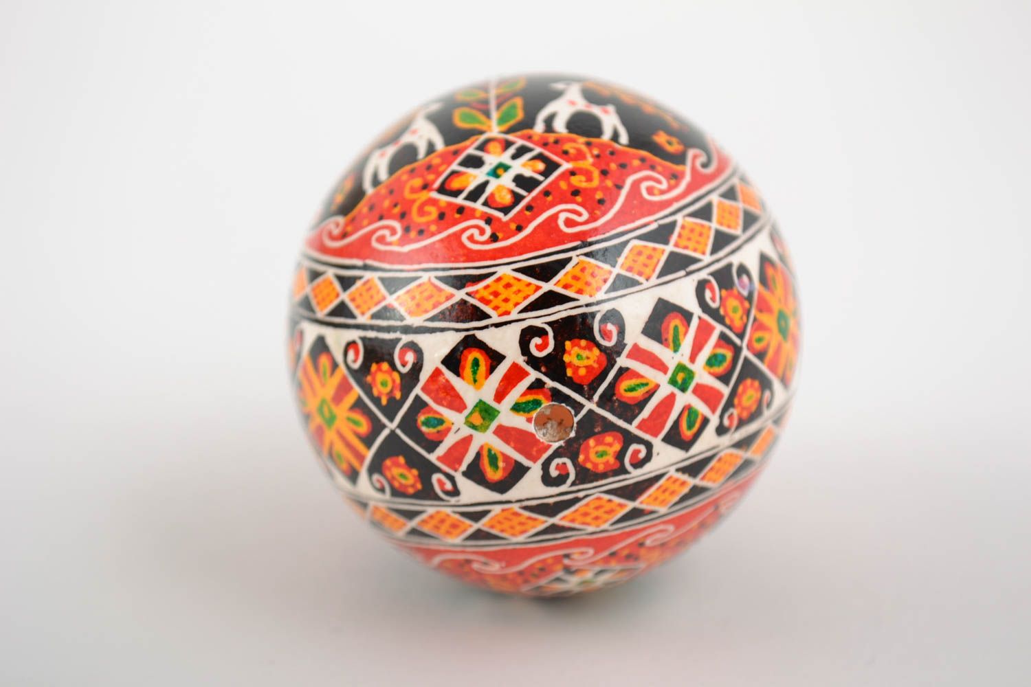 Unusual beautiful handmade designer painted Easter egg with Slavic symbolics photo 5