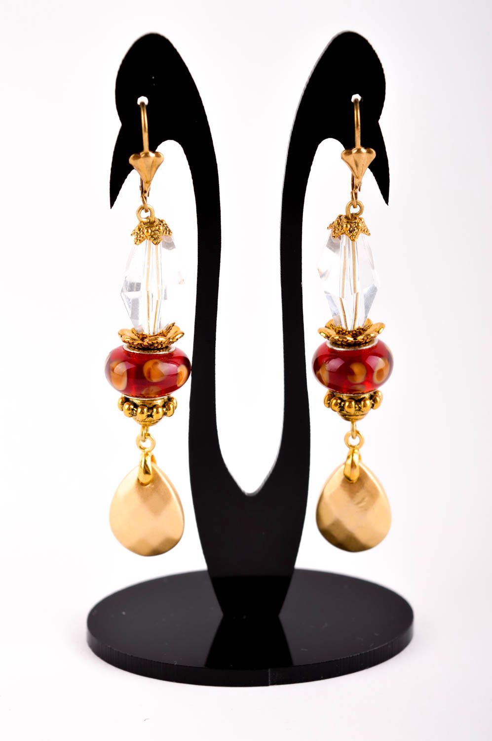 Handmade Ohrringe ausgefallener Ohrschmuck Accessoire für Frauen lange Ohrringe foto 2