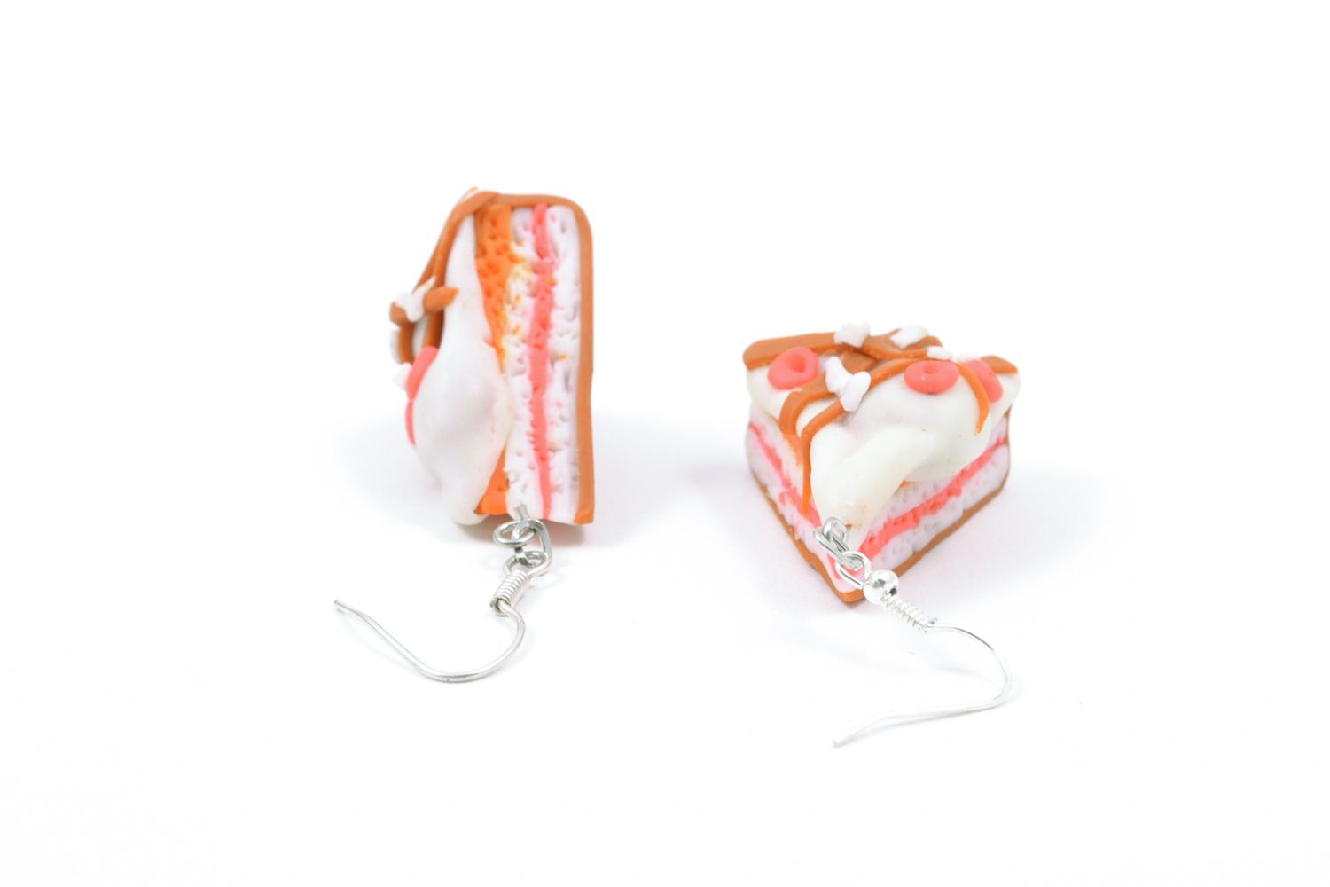 Polymer clay dangle earrings Cakes photo 5
