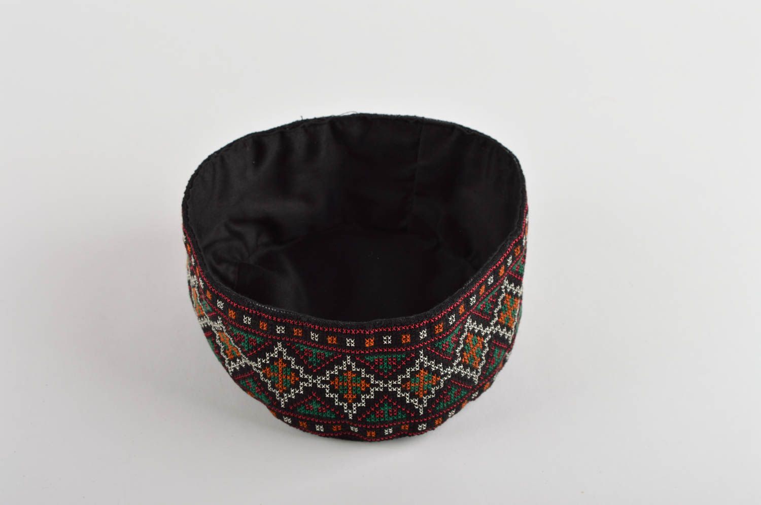 Chapeau ethnique fait main Calotte Cadeau homme coton noir traditionnel photo 5