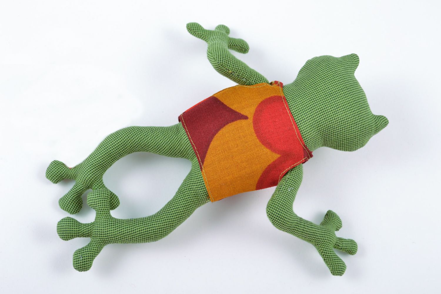 Cotton soft toy in the shape of frog photo 3