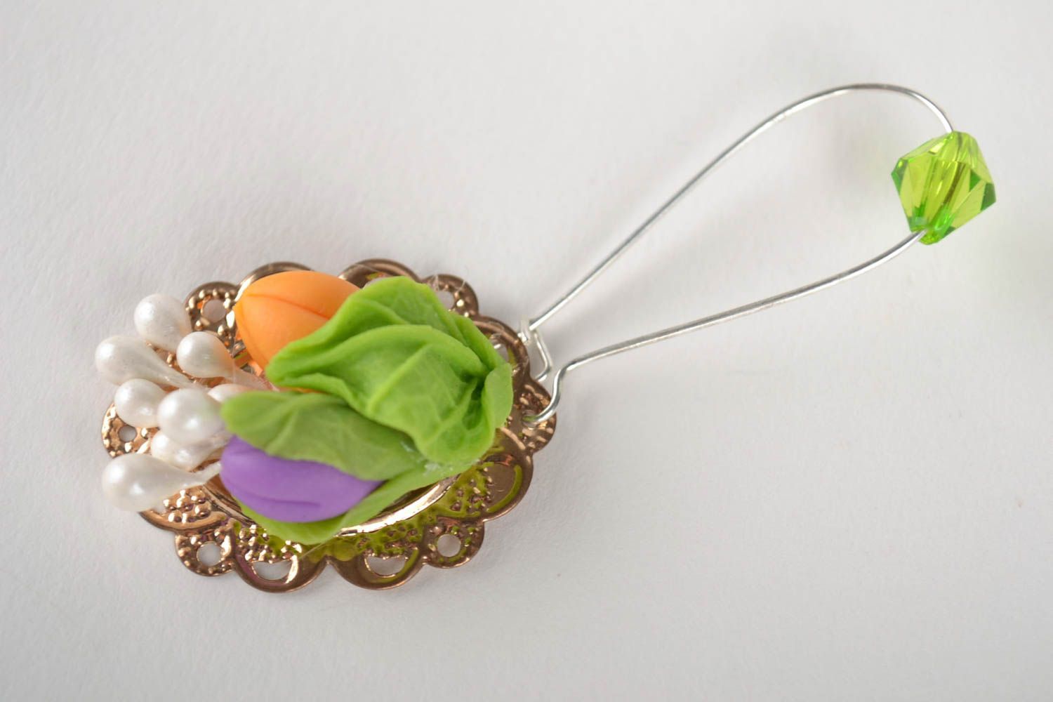 Flower jewelry handmade earrings polymer clay ladies earrings fashion accessory photo 3
