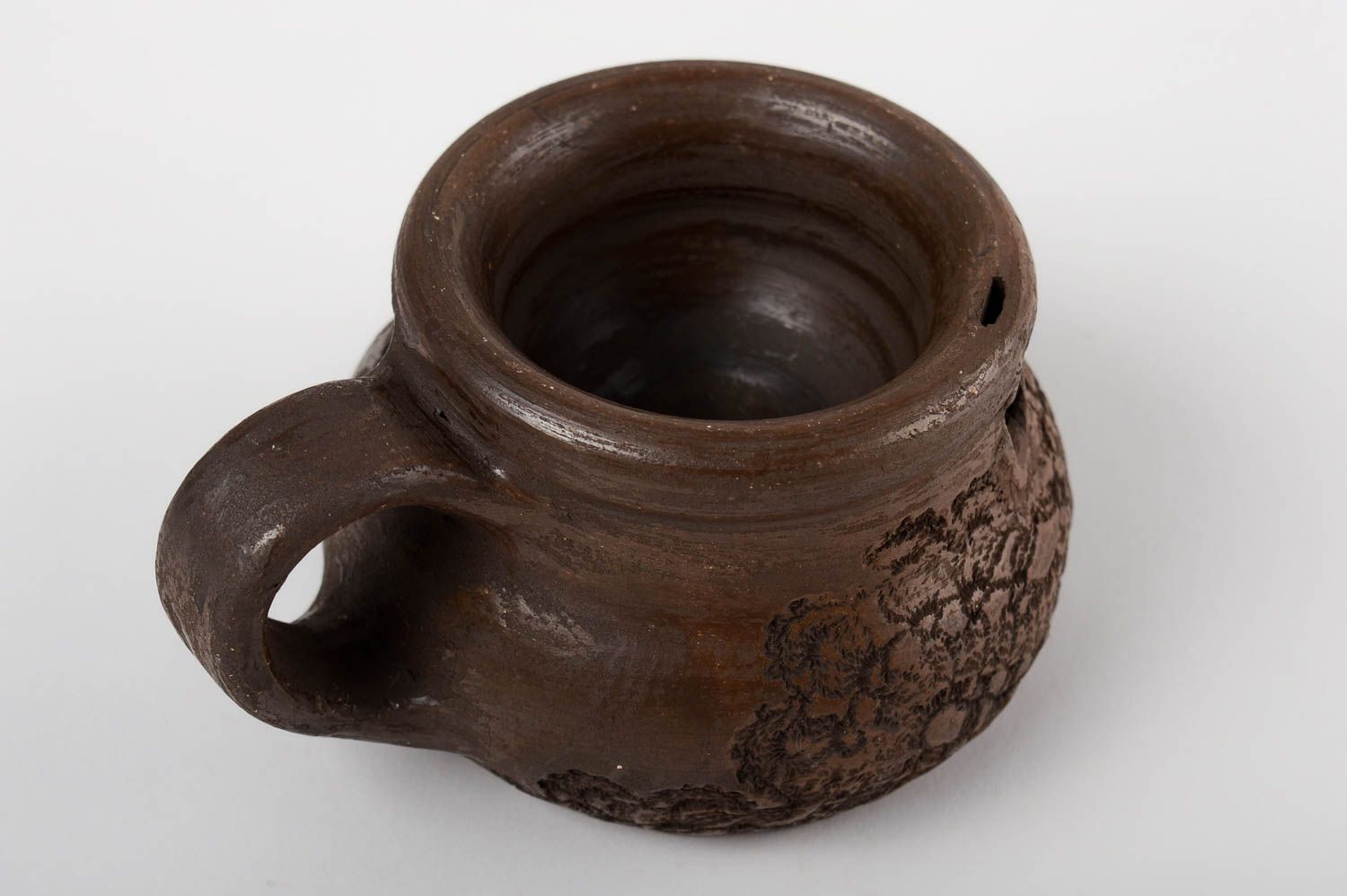 2,5 oz clay brown coffee espresso mug with handle  photo 2