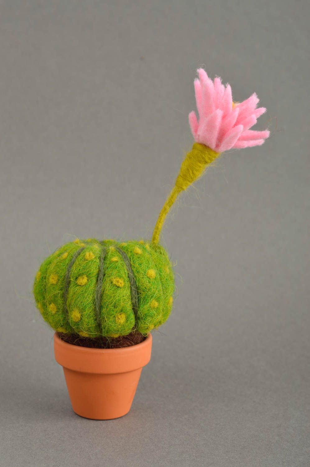 Fleur artificielle faite main Cactus en laine feutrée pot céramique Déco maison photo 2